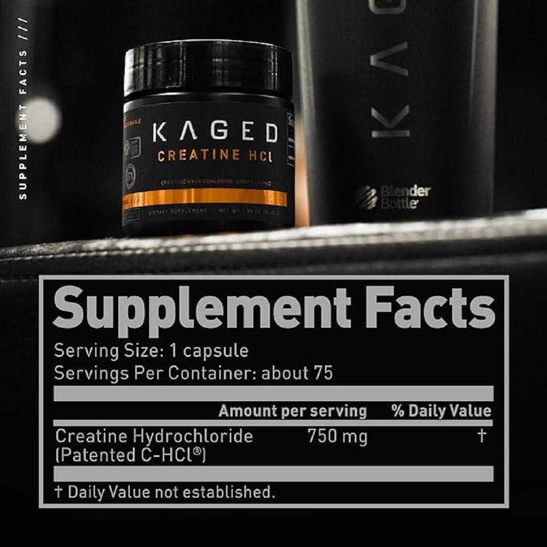 Highly Soluble Kaged Creatine HCl Capsules for Muscle Building & Recovery - Unflavored Powder Pills with Patented Formula, 75 Servings