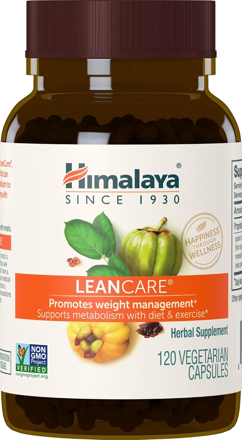 Himalaya LeanCare Herbal Supplement for Weight Support - Promotes Healthy Metabolism, Garcinia, Gymnema, Guggul - 120 Vegetarian Capsules