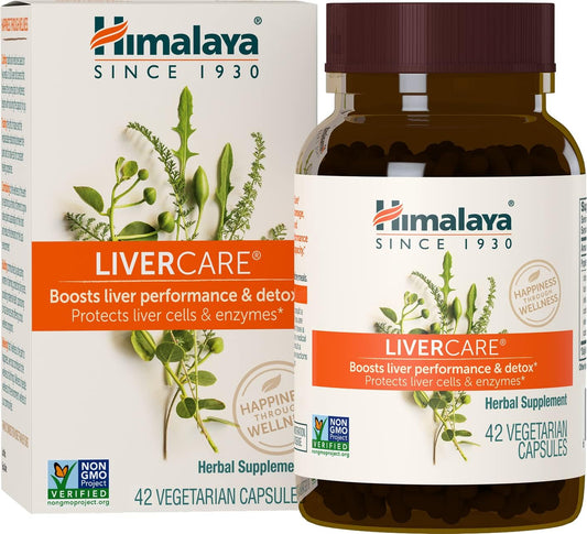 Himalaya LiverCare Capsules - Supports Liver Health, Cleanses & Detoxifies, Protects Cells & Enzymes - 42 Count