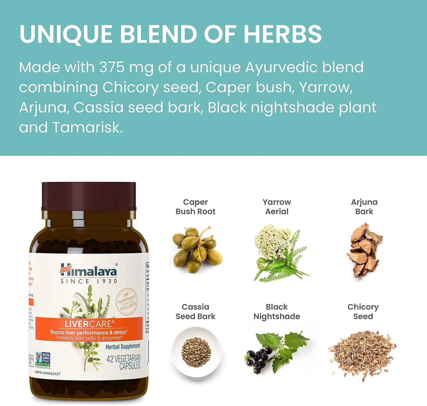 Himalaya LiverCare Capsules - Supports Liver Health, Cleanses & Detoxifies, Protects Cells & Enzymes - 42 Count