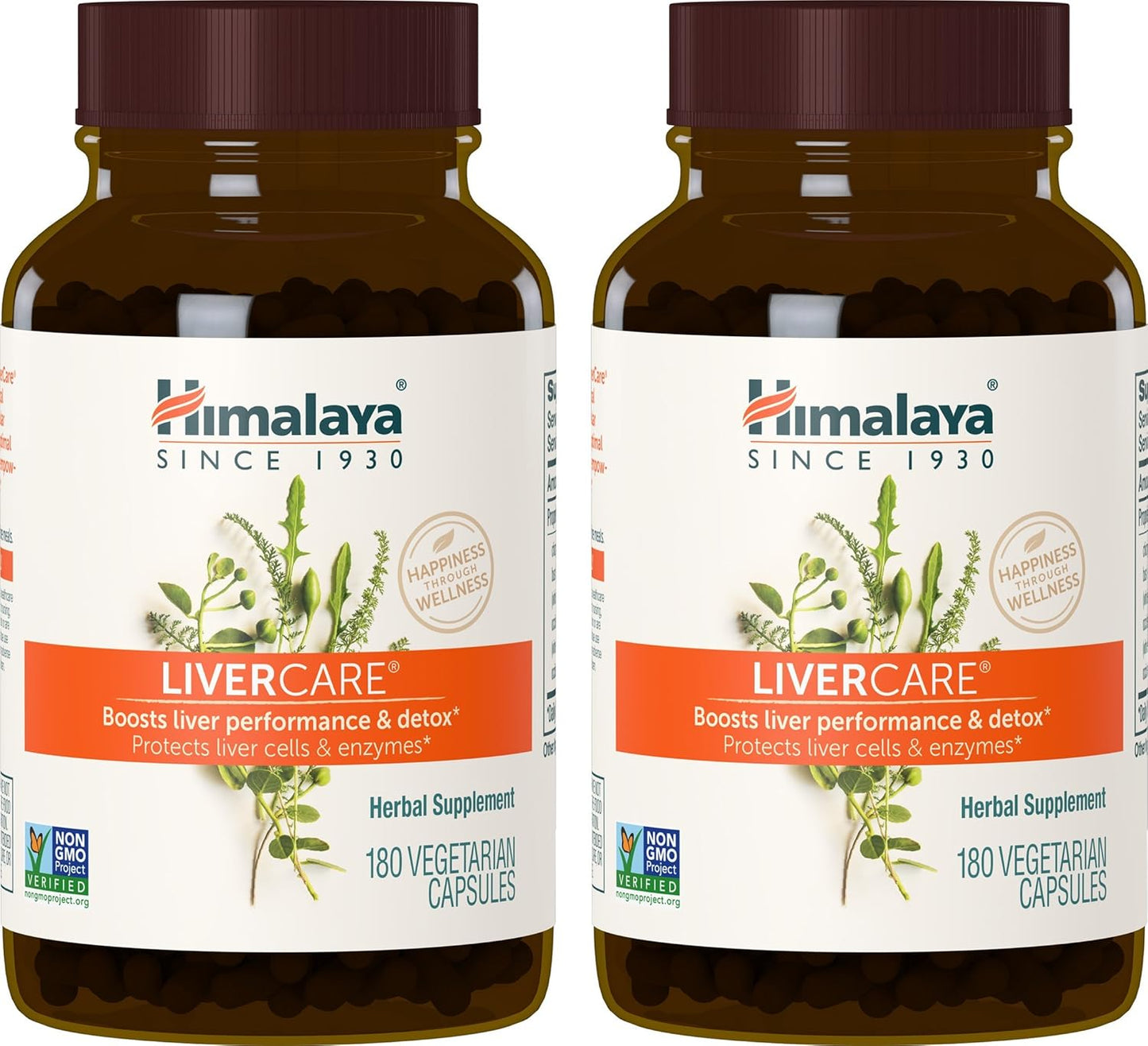Himalaya LiverCare Herbal Supplement 375mg - Liver Cleanse & Support (2 Pack, 180 Capsules) - Vegan & Non-GMO Formula for Bile Production & Waste Elimination