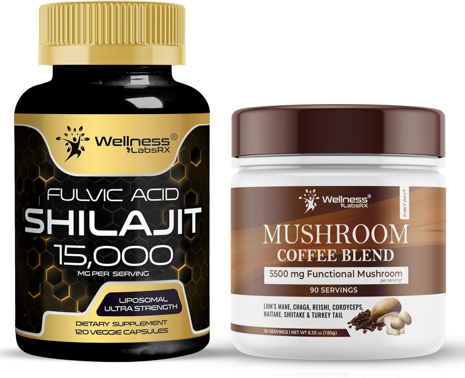 Himalayan Shilajit Capsules with 15,000mg - Mushroom Coffee Infused