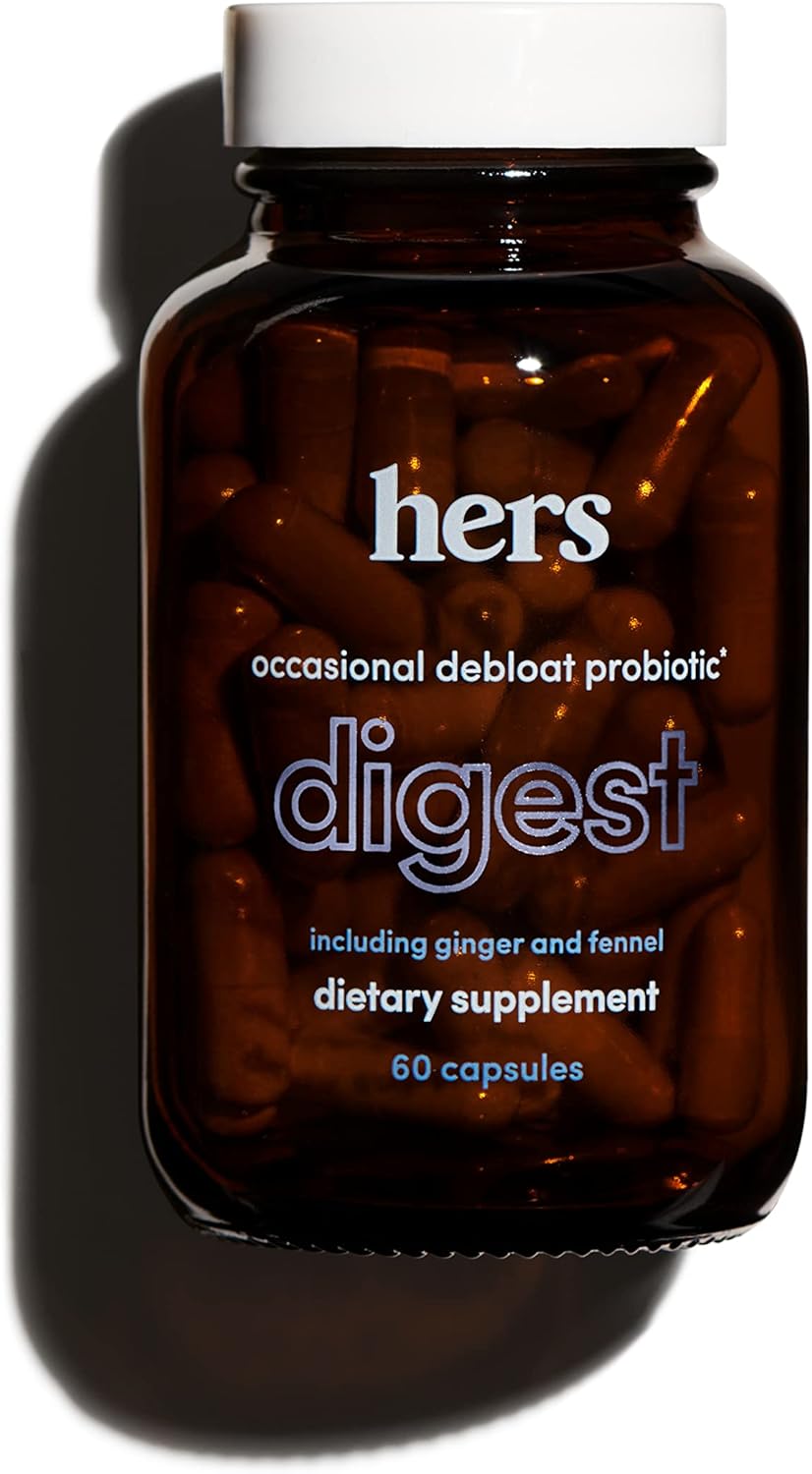 HIMS & HERS Women's Probiotic Digest Supplement for Healthy Digestion - 60 Vegetarian Capsules - Debloating Support