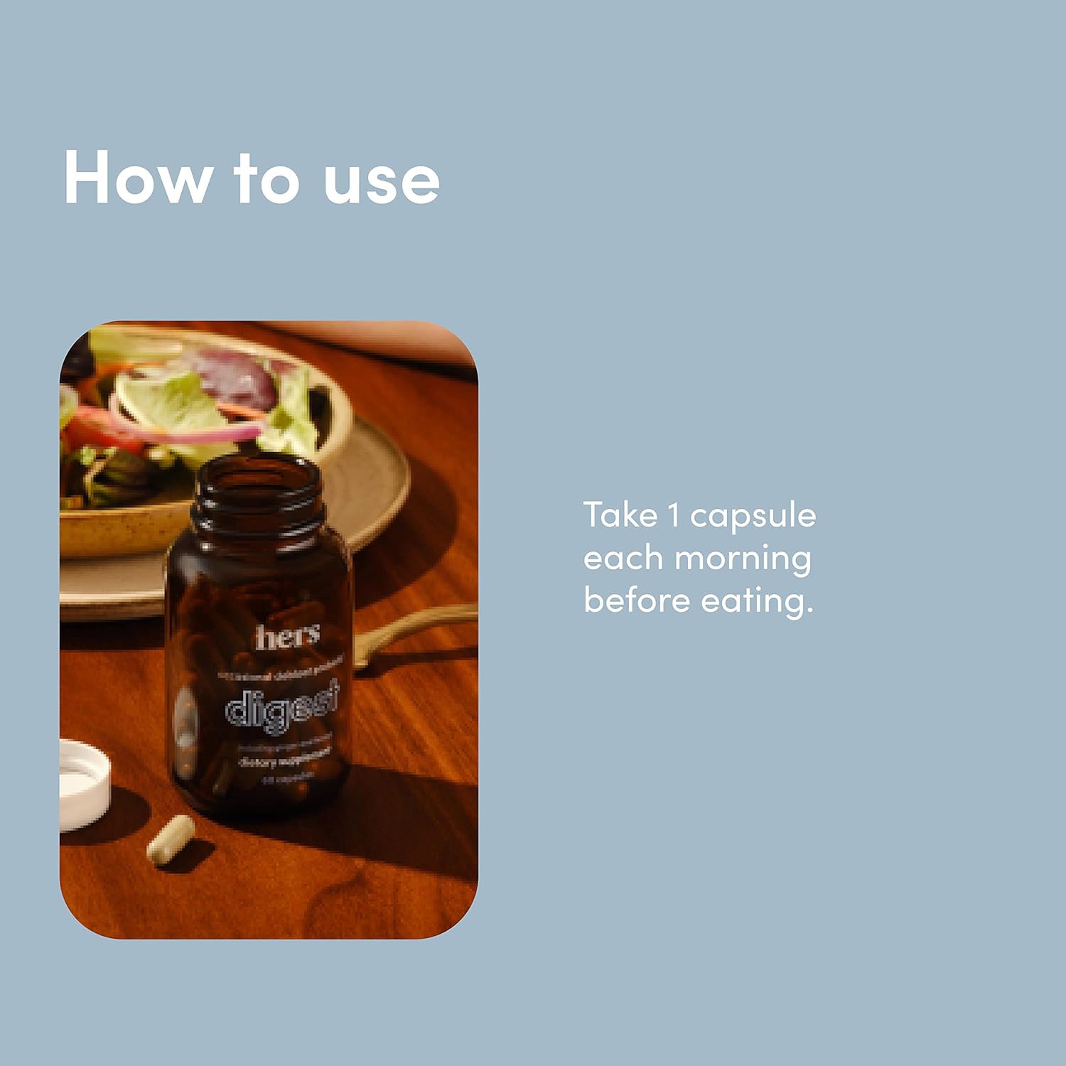 HIMS & HERS Women's Probiotic Digest Supplement for Healthy Digestion - 60 Vegetarian Capsules - Debloating Support