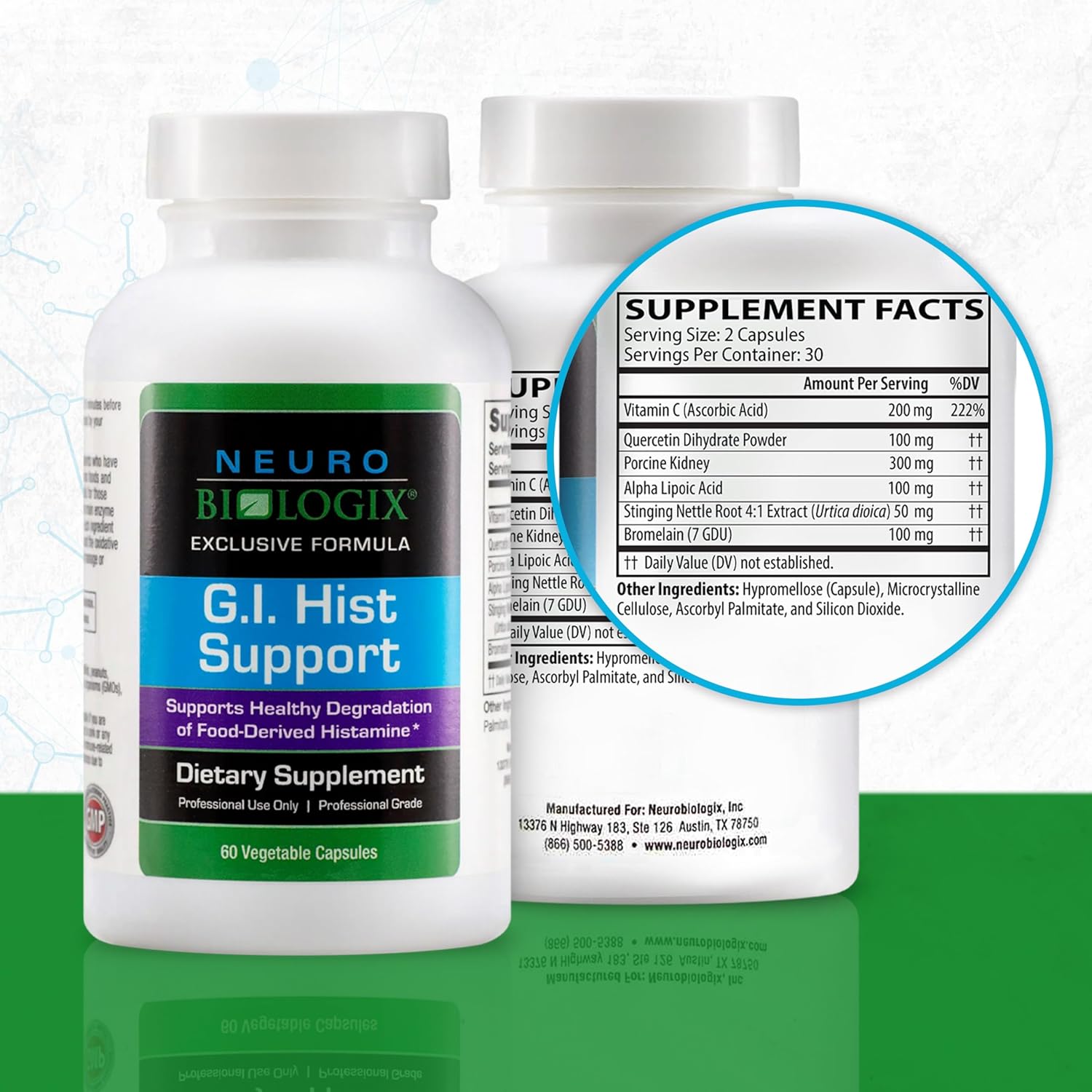 Histamine Blocker with Vitamin C, Quercetin, Bromelain - Immune Support for Digestive Comfort & Histamine Breakdown