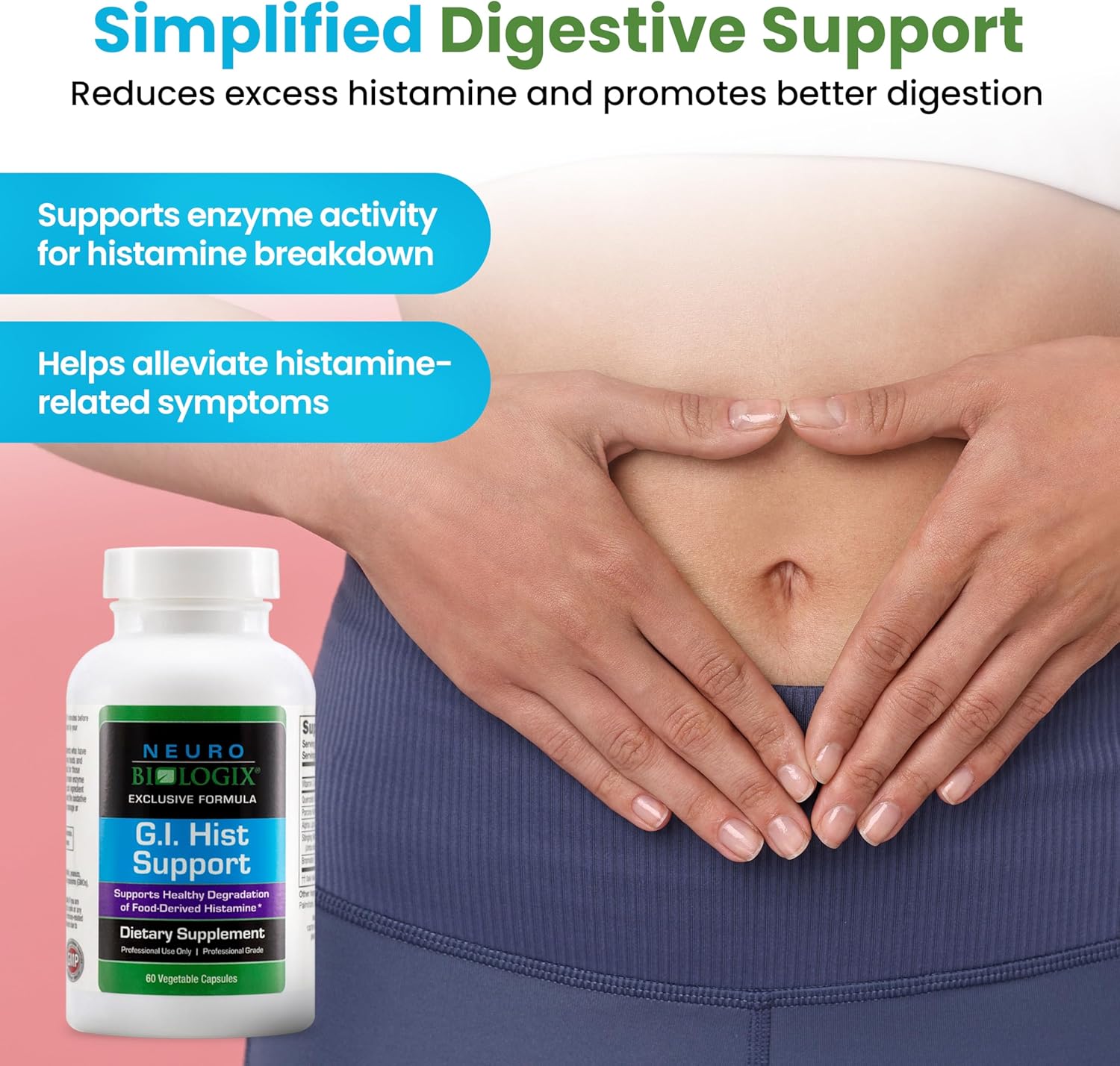 Histamine Blocker with Vitamin C, Quercetin, Bromelain - Immune Support for Digestive Comfort & Histamine Breakdown