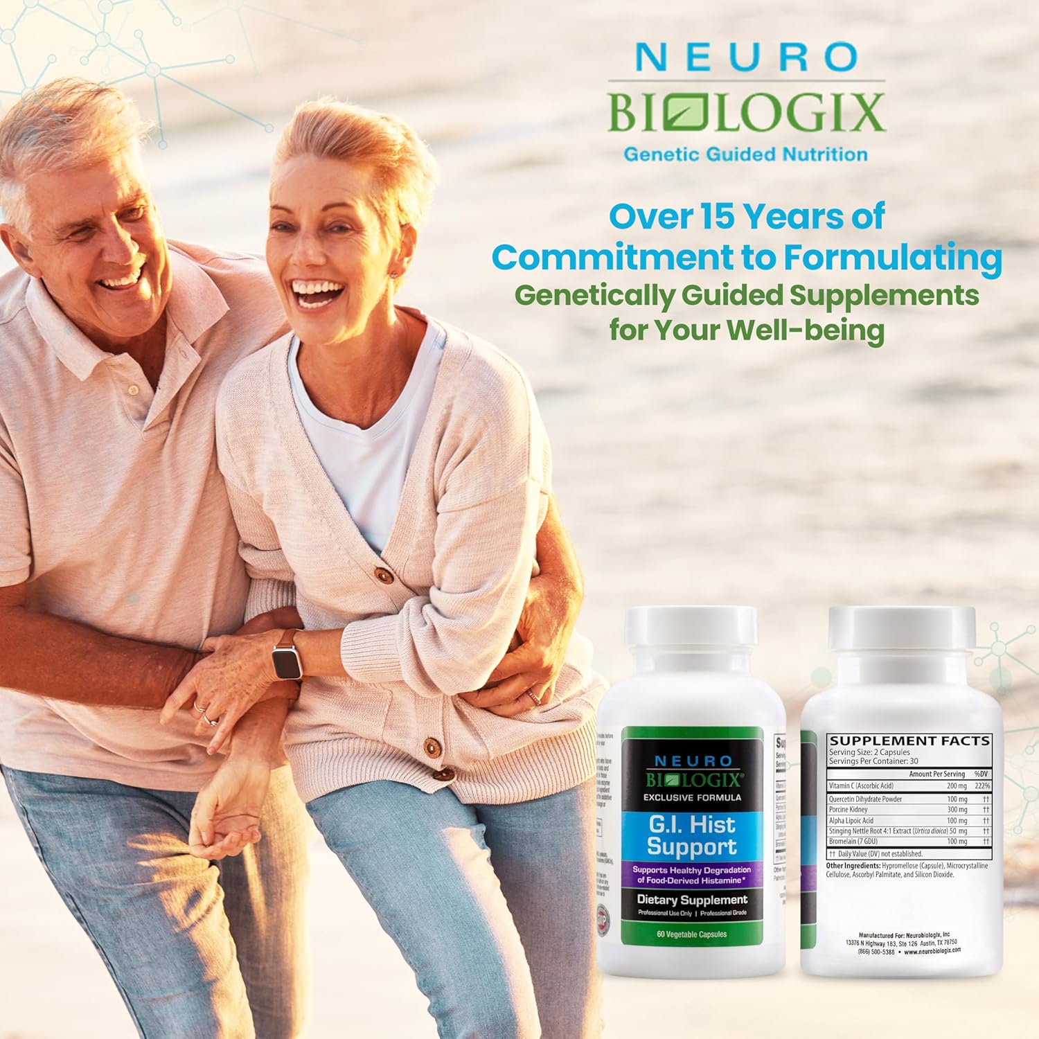 Histamine Blocker with Vitamin C, Quercetin, Bromelain - Immune Support for Digestive Comfort & Histamine Breakdown