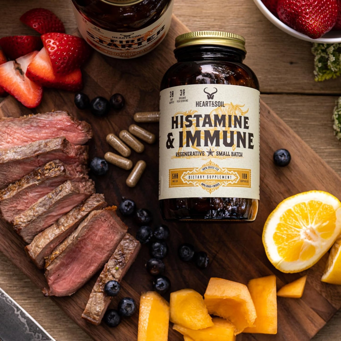 Histamine & Immune Support Supplement with Selenium, Vitamin A, and Peptides - 180 Capsules