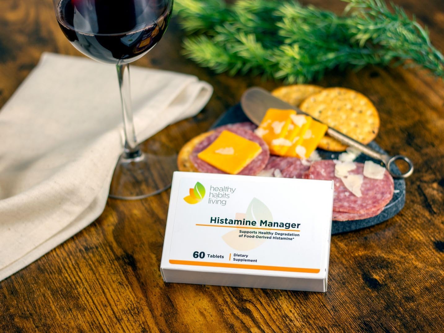 Histamine Manager with 20,000 HDU of Diamine Oxidase DAO - Digestive Enzyme for Food-Derived Histamine Intolerance - 60 Tablets