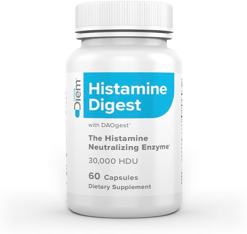 Histamine Neutralizing Enzyme Capsules - 20,000 HDU - 60 Caps - Relieve Histamine Intolerance - Defend Against Allergy Reactions - Red Wine Headache Relief