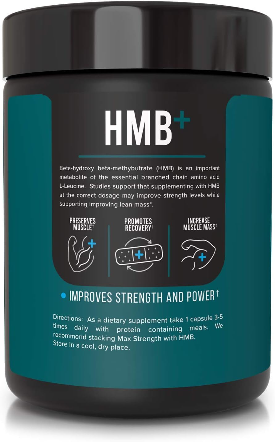 HMB+ Capsules with Astragin for Muscle Preservation & Recovery | 1500mg HMB, Gluten Free - 120 Capsules