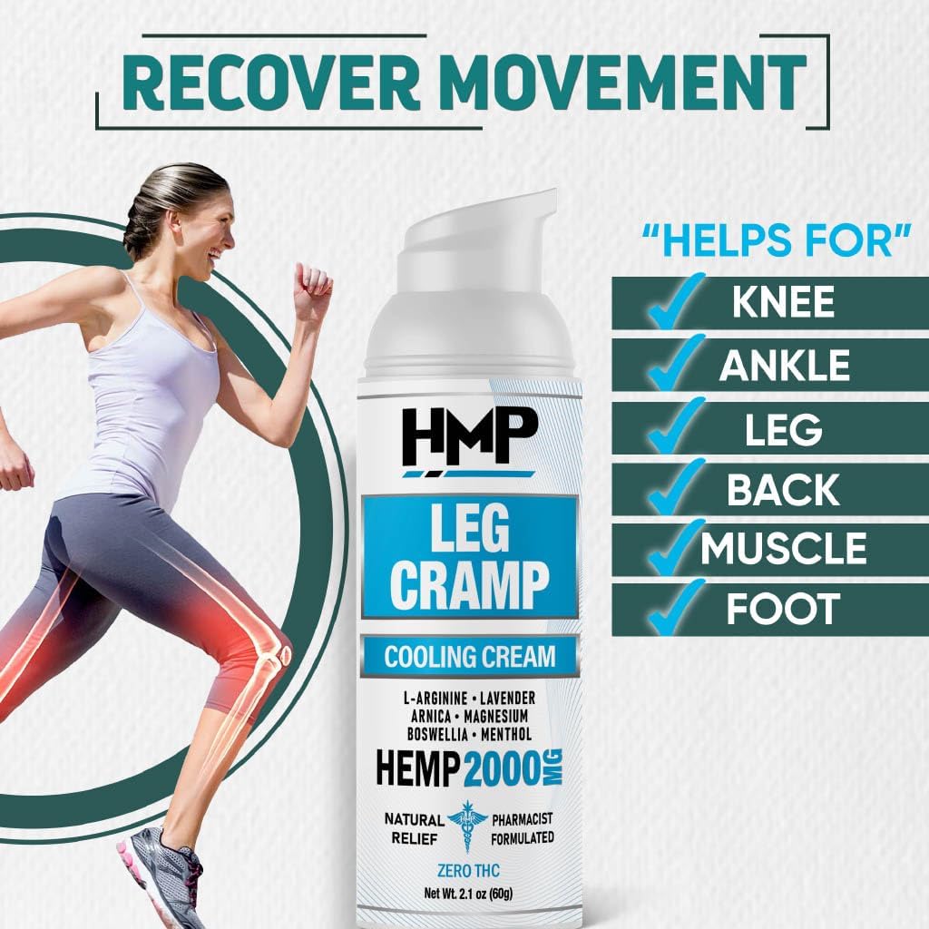 HMP BRANDSmetabolism boosterCream with Magnesium for Leg Cramp Relief - Maximum Strength Formula Made in USA - 2.1oz