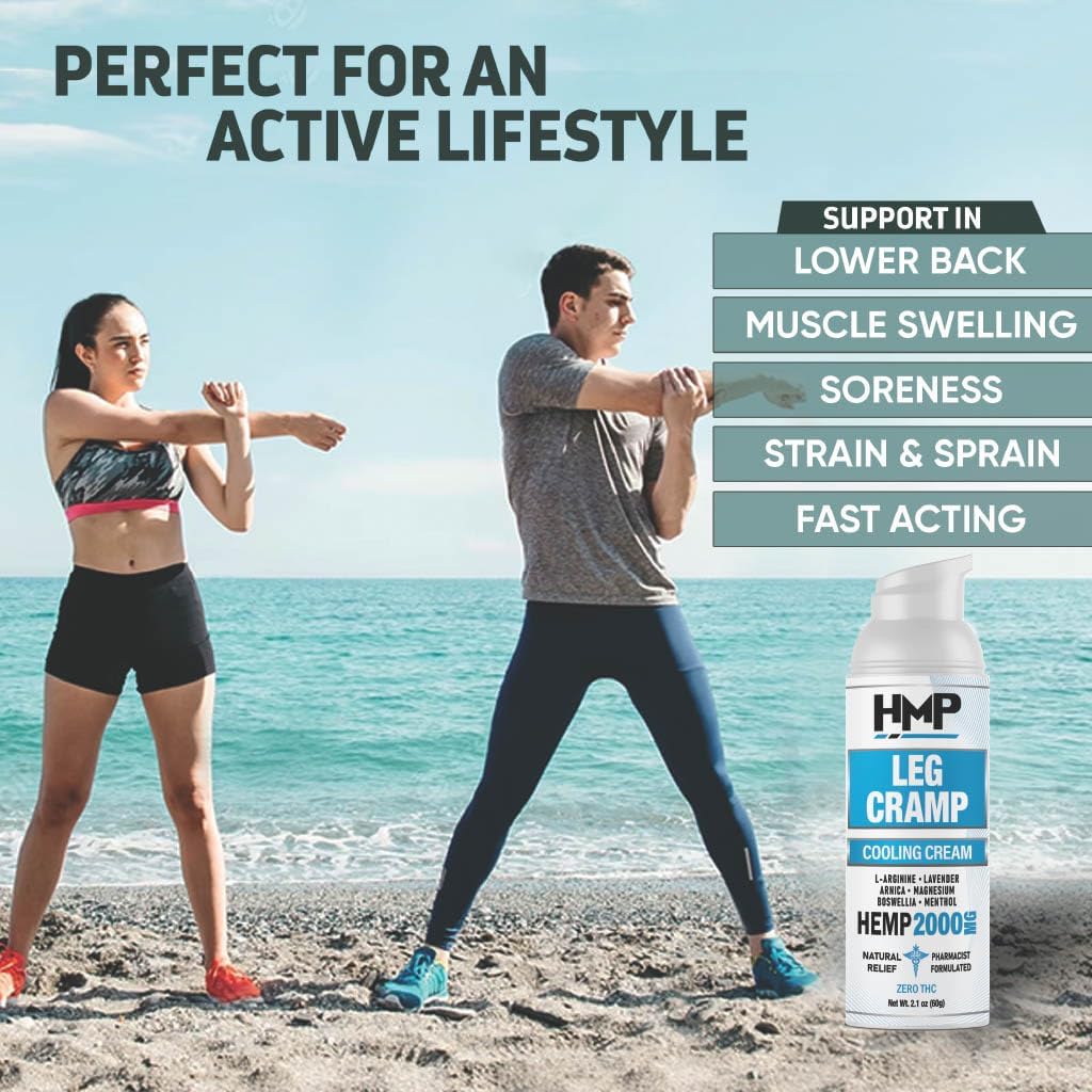 HMP BRANDSmetabolism boosterCream with Magnesium for Leg Cramp Relief - Maximum Strength Formula Made in USA - 2.1oz