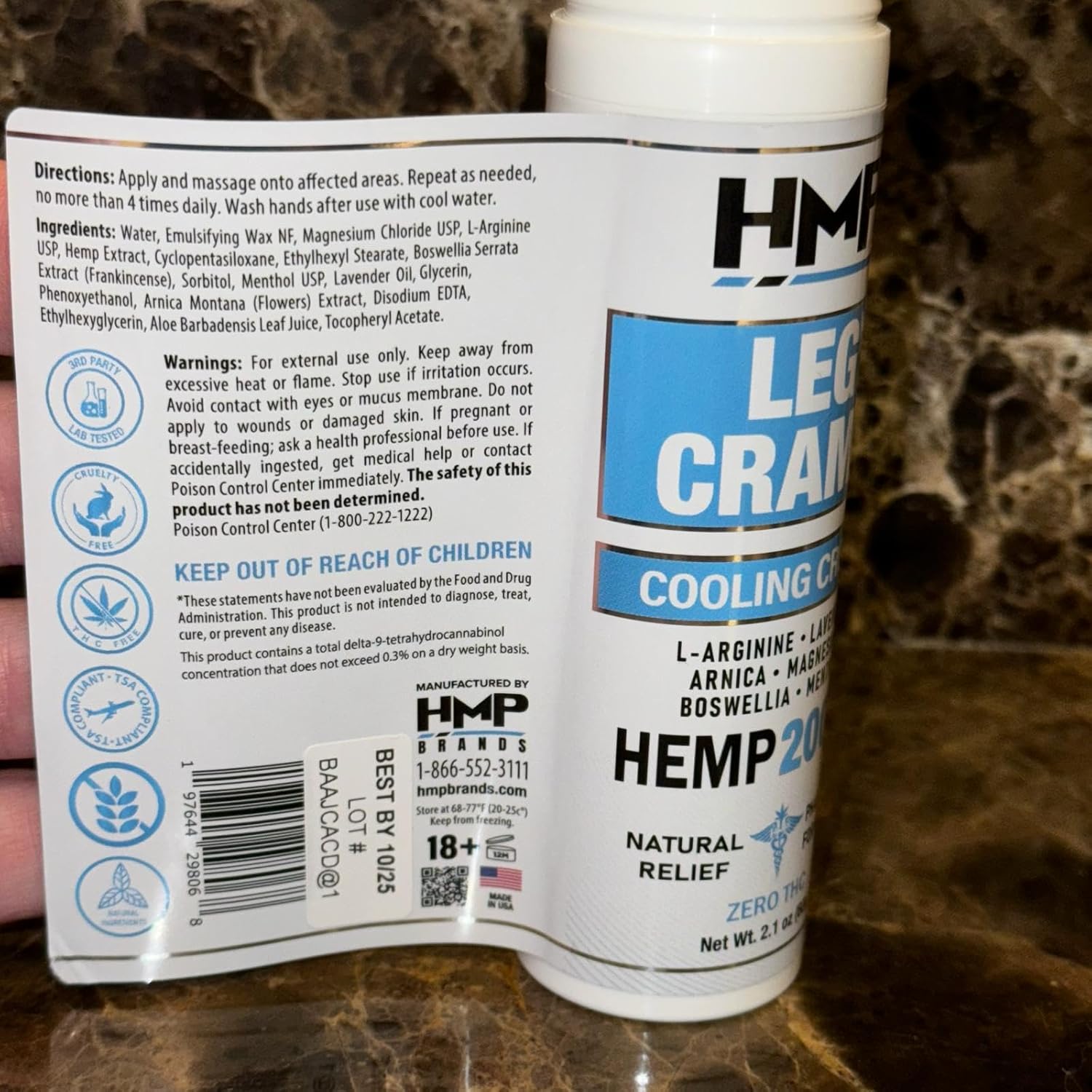 HMP BRANDSmetabolism boosterCream with Magnesium for Leg Cramp Relief - Maximum Strength Formula Made in USA - 2.1oz