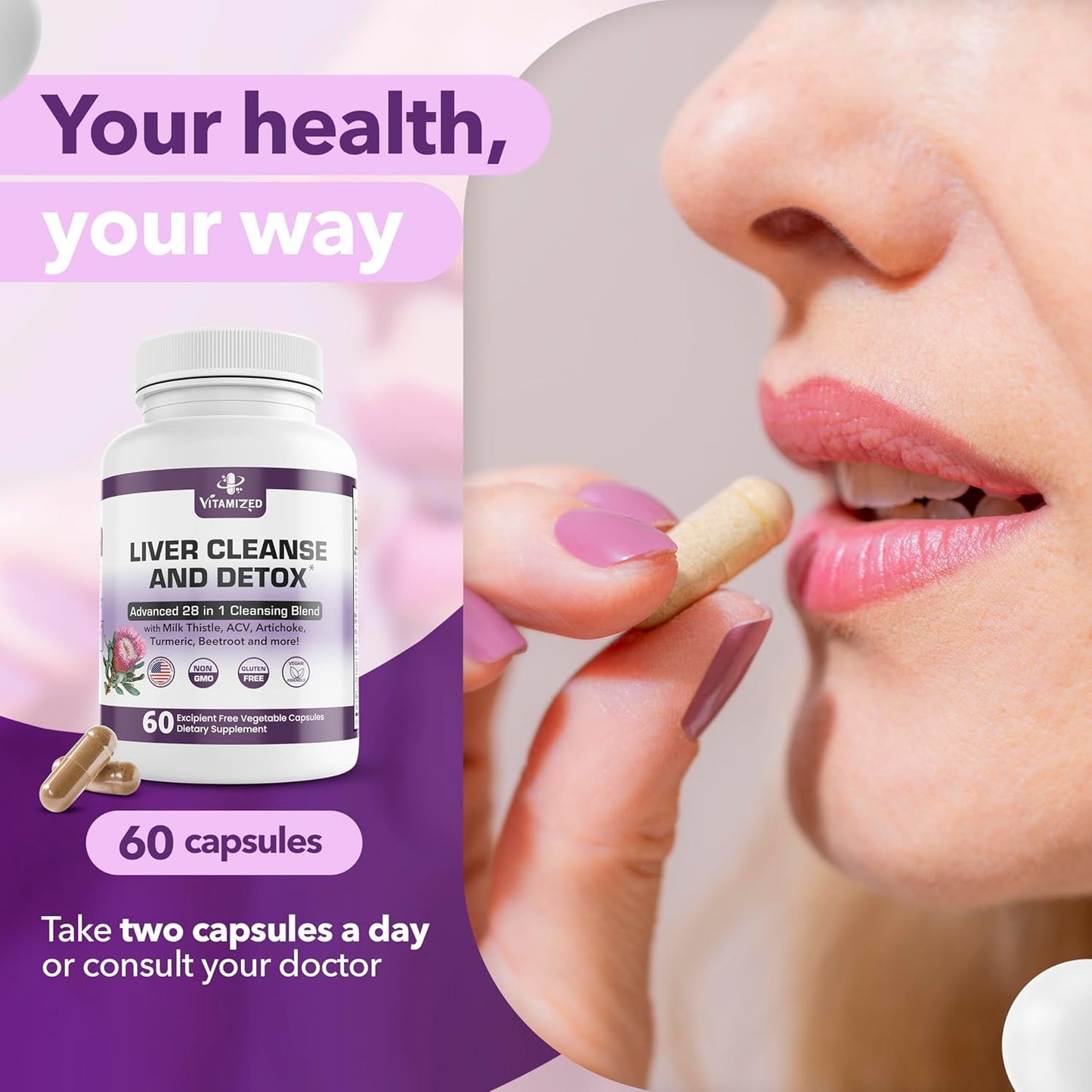 Holistic Liver Support & Immune Defense Bundle with Vitamins