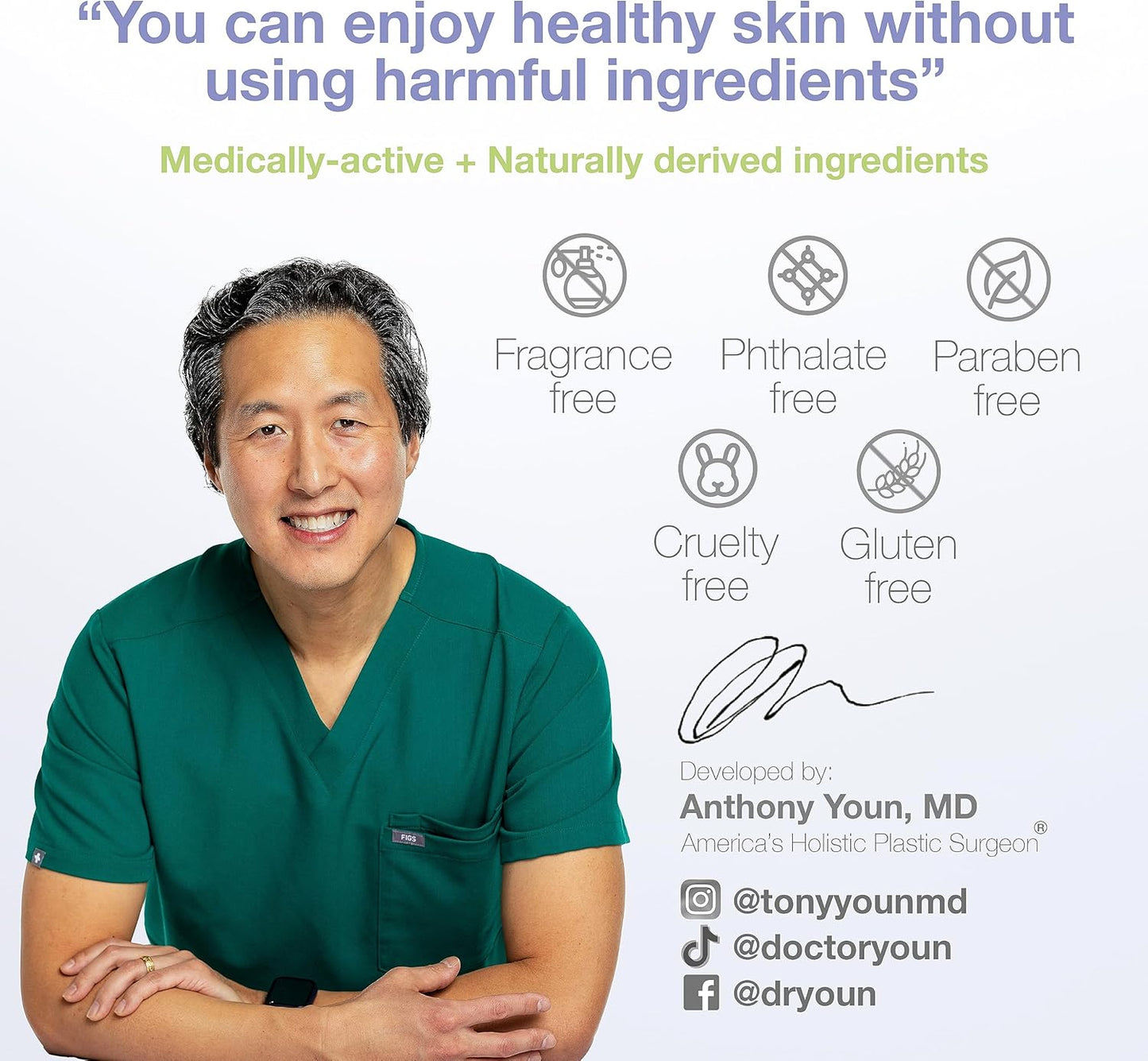 Holistic Plastic Surgeon Dr. Anthony Youn YOUN Beauty Collagen Powder Supplement - 30 Servings, Unflavored, Fortigel, Fortibone & Verisol Peptides for Skin Health