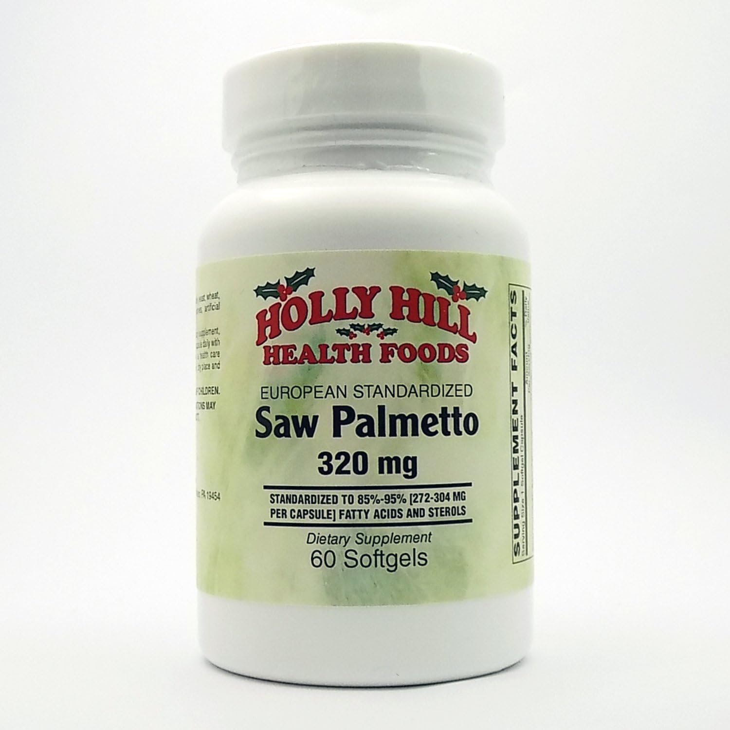 Holly Hill Health Foods Saw Palmetto Softgels - European Standardized Formula, 320 MG, 60 Count