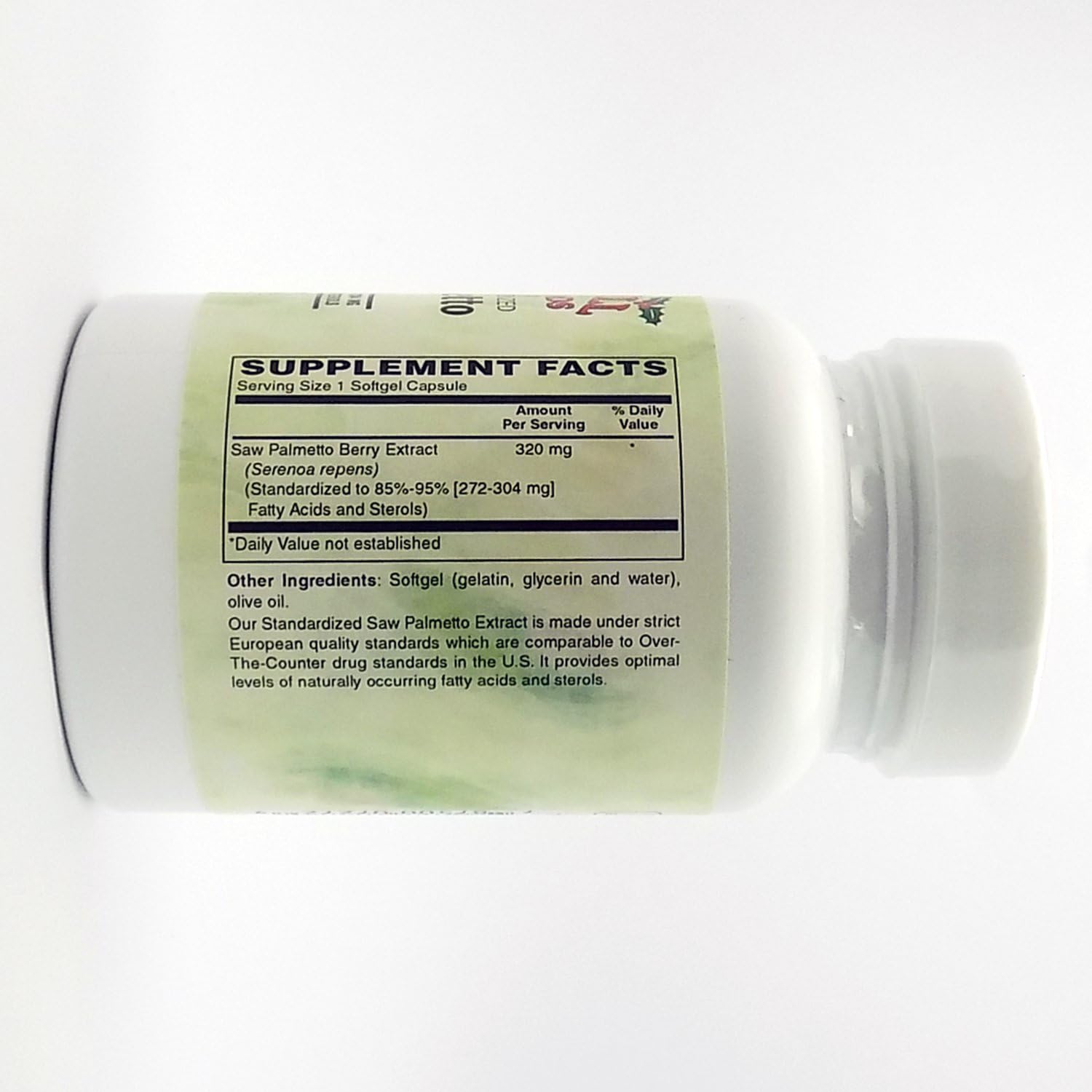 Holly Hill Health Foods Saw Palmetto Softgels - European Standardized Formula, 320 MG, 60 Count