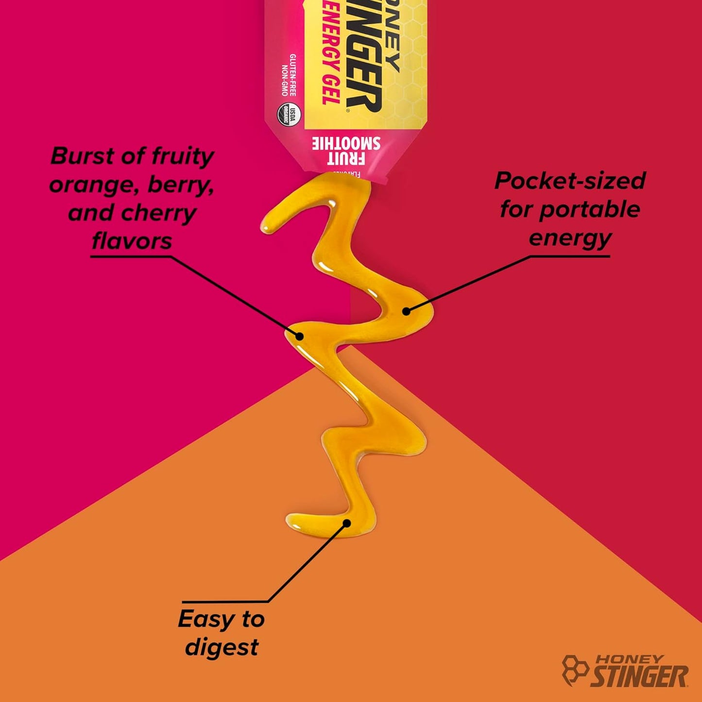 Honey Stinger Energy Gel Variety Pack - Gold and Organic Fruit Smoothie Flavors - Gluten & Caffeine Free - Ideal Sports Nutrition for Home & Gym - Pre & Mid Workout Fuel