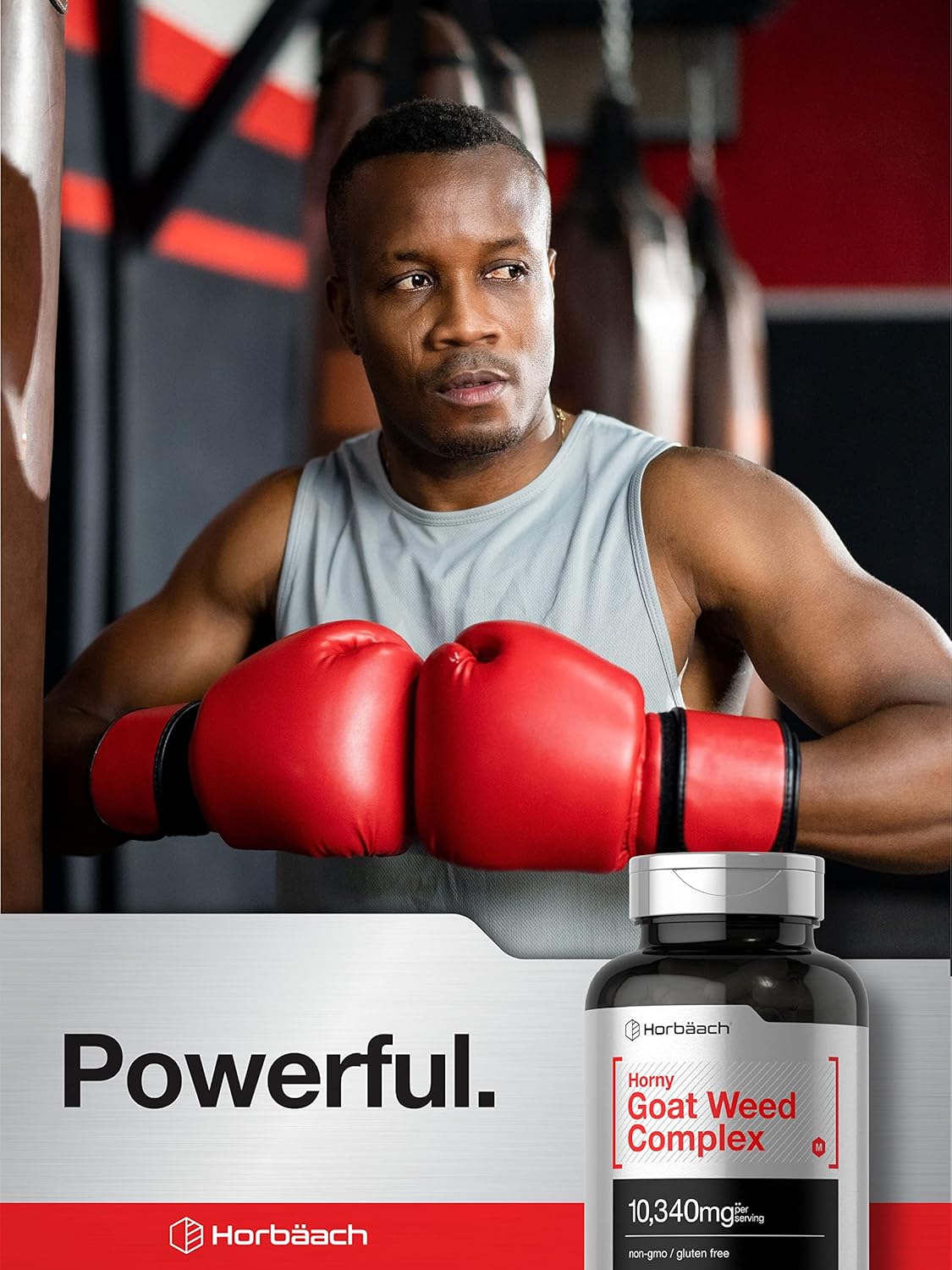 Horbäach Horny Goat Weed Complex 10,340mg 180 Capsules with Tribulus, Maca, Yohimbe, L-Arginine - Vegetarian, Non-GMO, Gluten Free