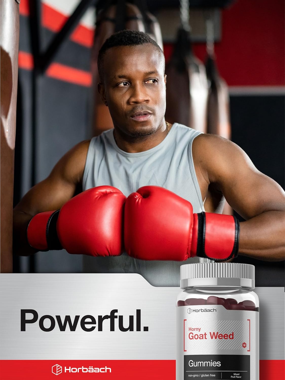 Horbäach Horny Goat Weed Gummies with Maca - 60 Mixed Fruit Vegan Gummies for Men and Women - Non-GMO Formula