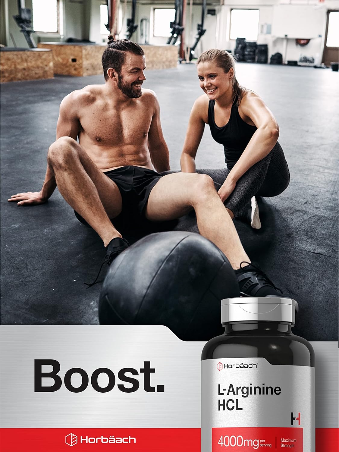 Horbäach L-Arginine 4000mg Caplets - Maximum Strength Nitric Oxide for Men and Women - Vegetarian, Non-GMO, Gluten Free - 120 Count