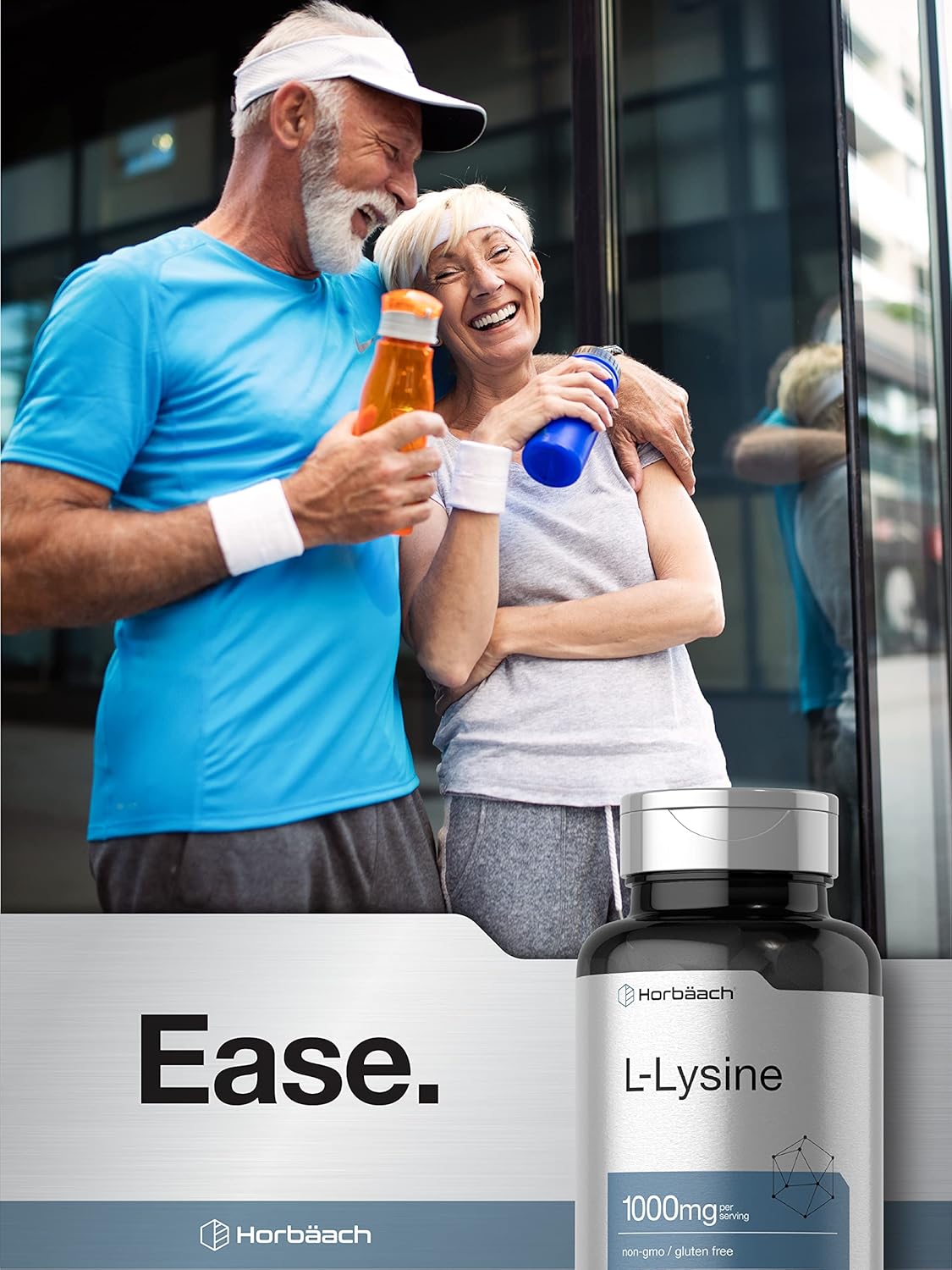Horbäach L-Lysine 1000mg Coated Caplets - Essential Amino Acid Supplement for Vegetarians, Non-GMO & Gluten Free
