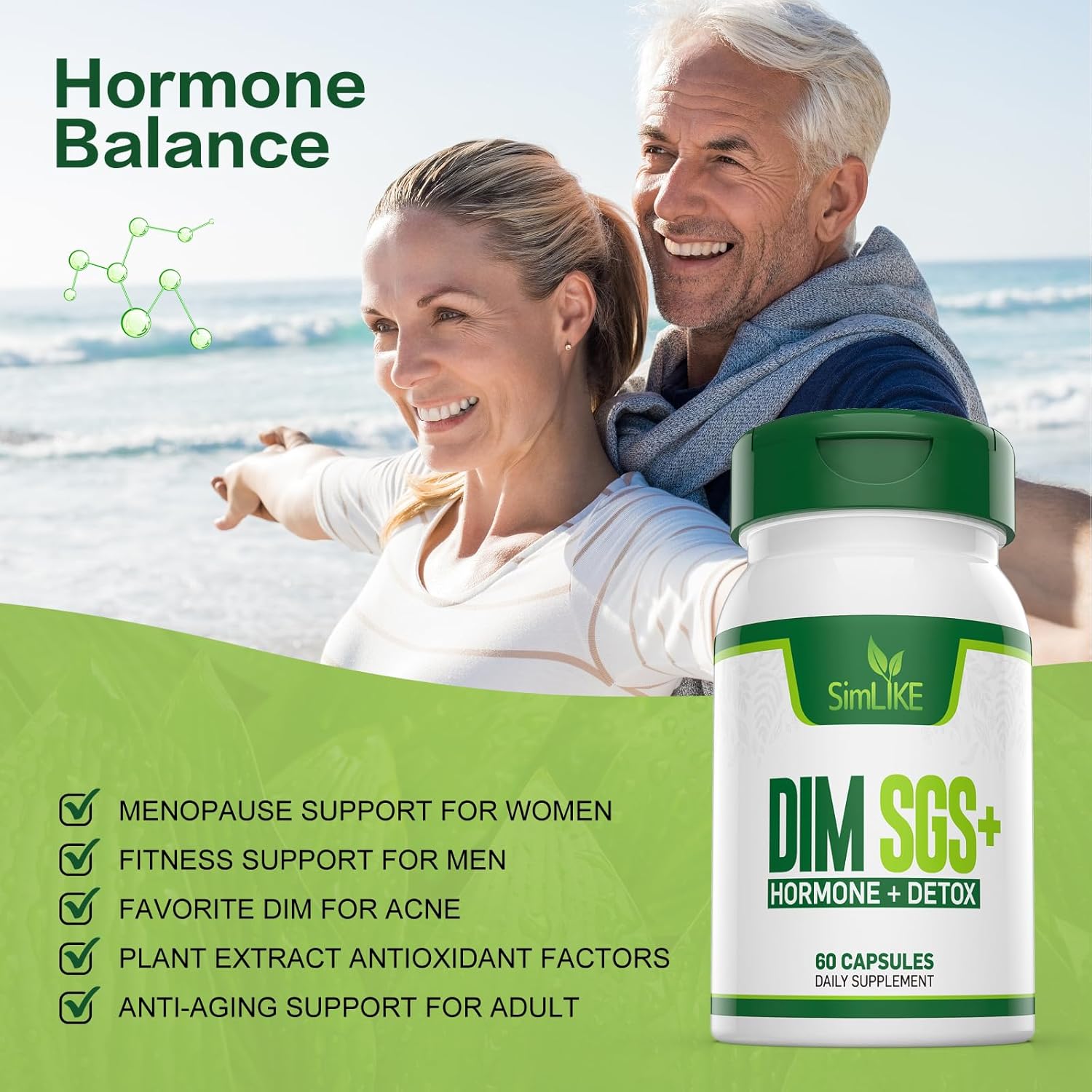 Hormone Balance and Detox Support Supplements for Menopause and Acne - Pack of 2