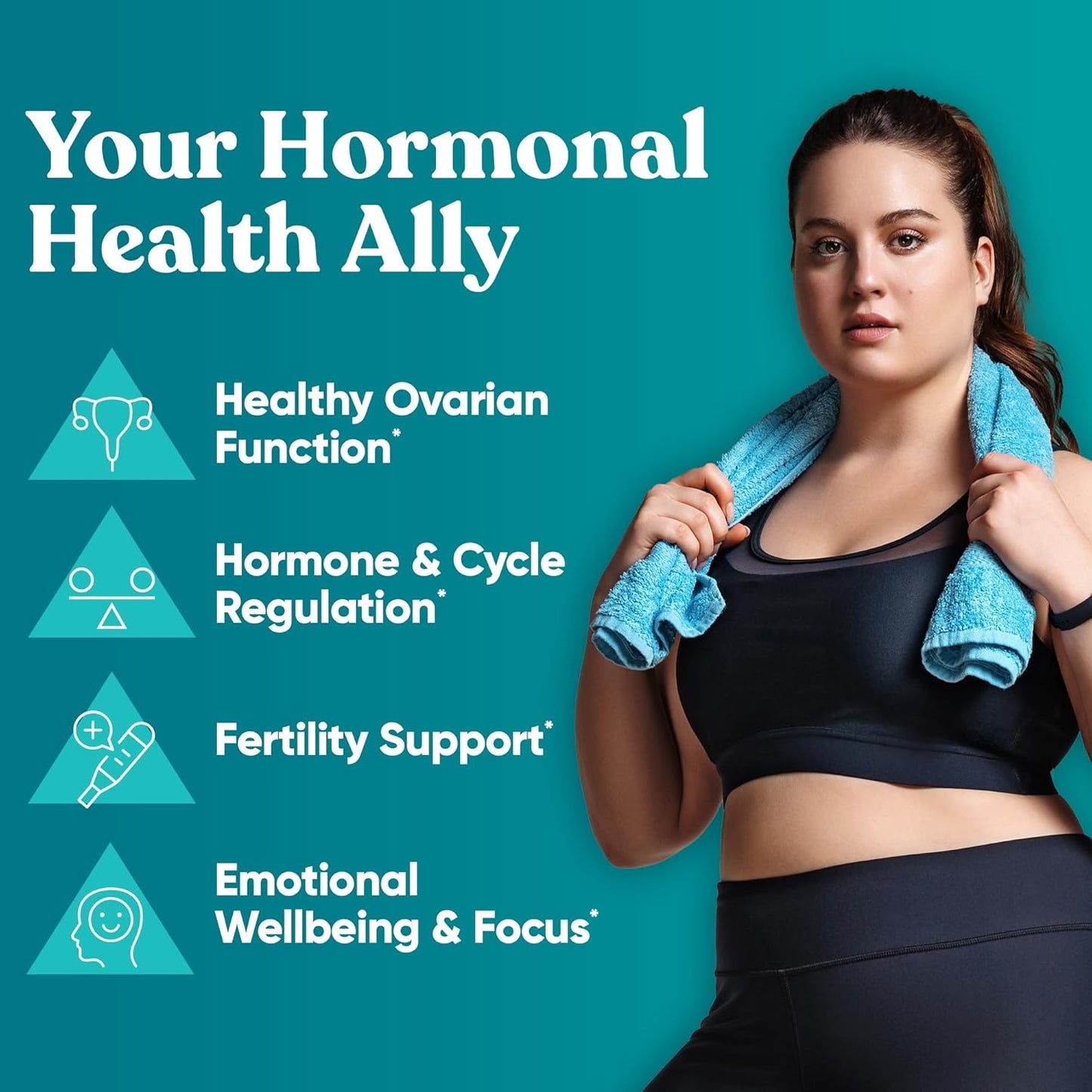 Hormone Balance for Women - Myo-Inositol & D-Chiro Inositol Supplement - Menstrual & Ovulation Support - 120 Vegan Capsules