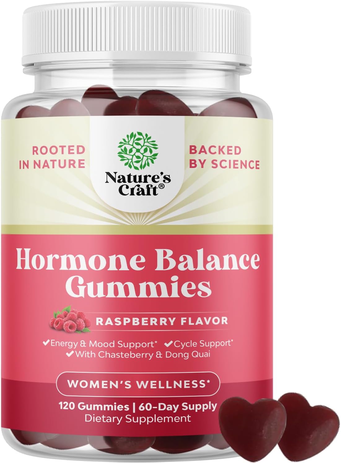 Hormone Balance Gummies for Women - PMS and Menopause Support with Vitamin B6 and Dong Quai - Mood and Cycle Support Supplement