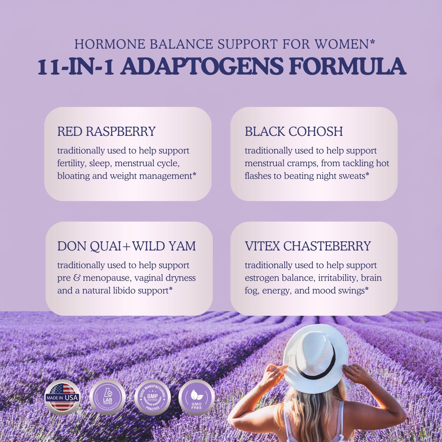 Hormone Balance Supplement for Women with Vitex Chasteberry, Black Cohosh, Dong Quai, and Wild Yam Root - 60 Capsules for Mood and Hormone Harmony in USA