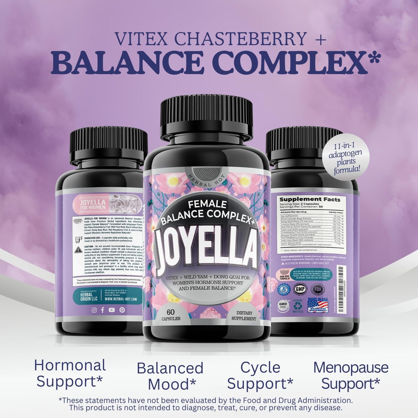 Hormone Balance Supplement for Women with Vitex Chasteberry, Black Cohosh, Dong Quai, and Wild Yam Root - 60 Capsules for Mood and Hormone Harmony in USA