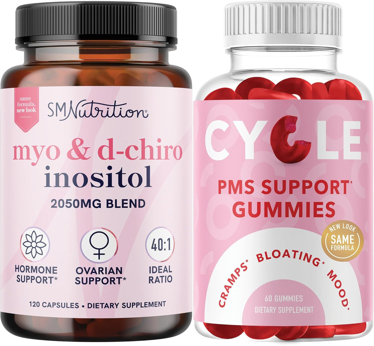 Hormone Balancing Bundle: PMS Support Gummies & Inositol Supplement for Women (60 Servings)
