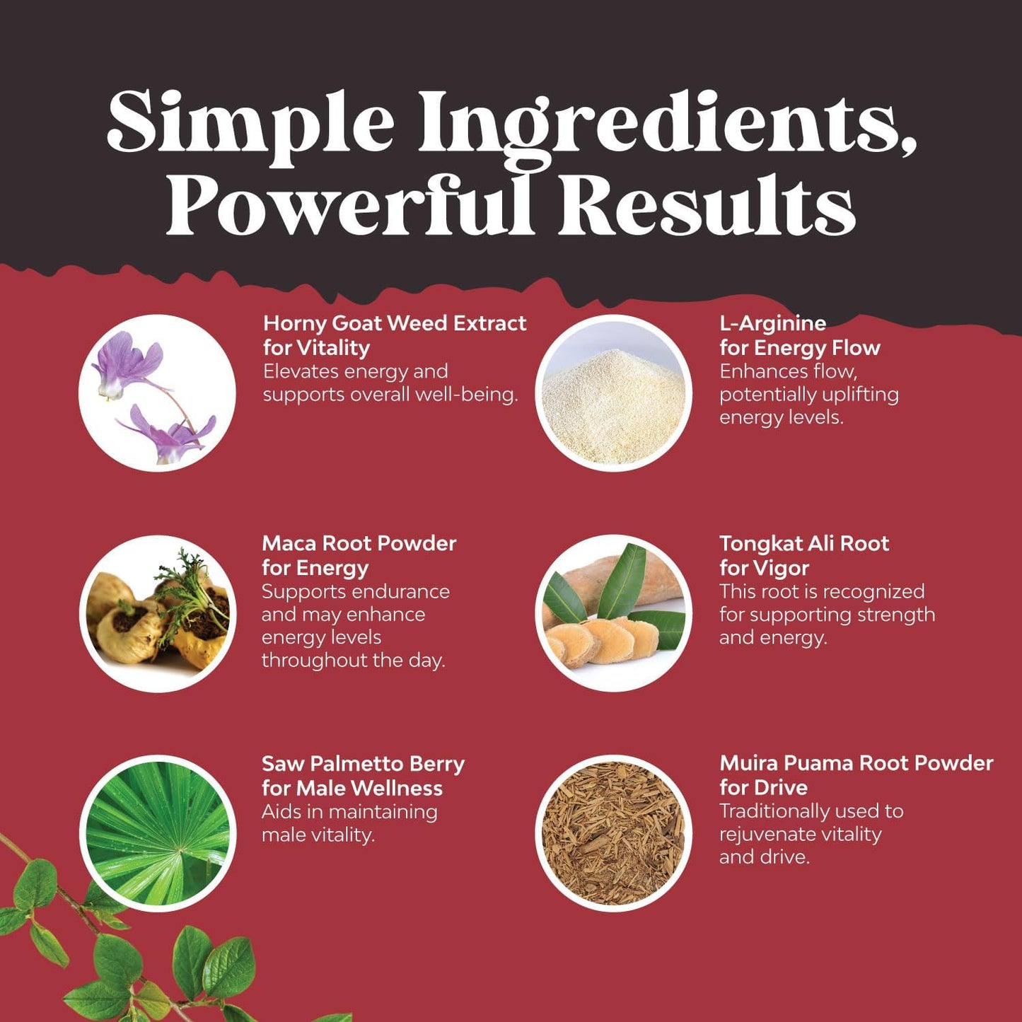 Horny Goat Weed and Black Maca Root Bundle for Enhanced Energy and Stamina in Men and Women - Drive Mood & Energy Booster