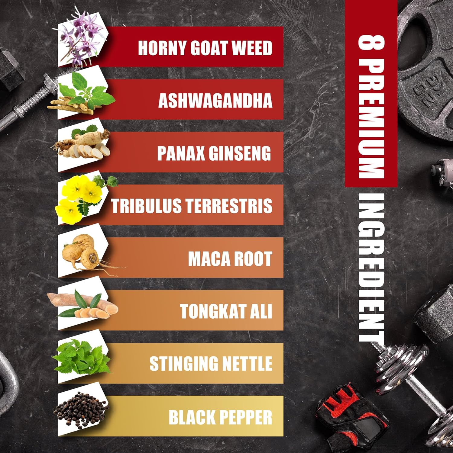 Horny Goat Weed Capsules with Tribulus, Ginseng, Ashwagandha, Maca, Tongkat Ali, Nettle, Black Pepper - 60 Count by BMVINVOL