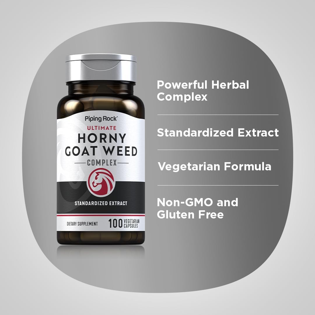 Horny Goat Weed Complex for Men | Ultimate Extract Supplement | 100 Capsules | Vegetarian, Non-GMO, Gluten Free