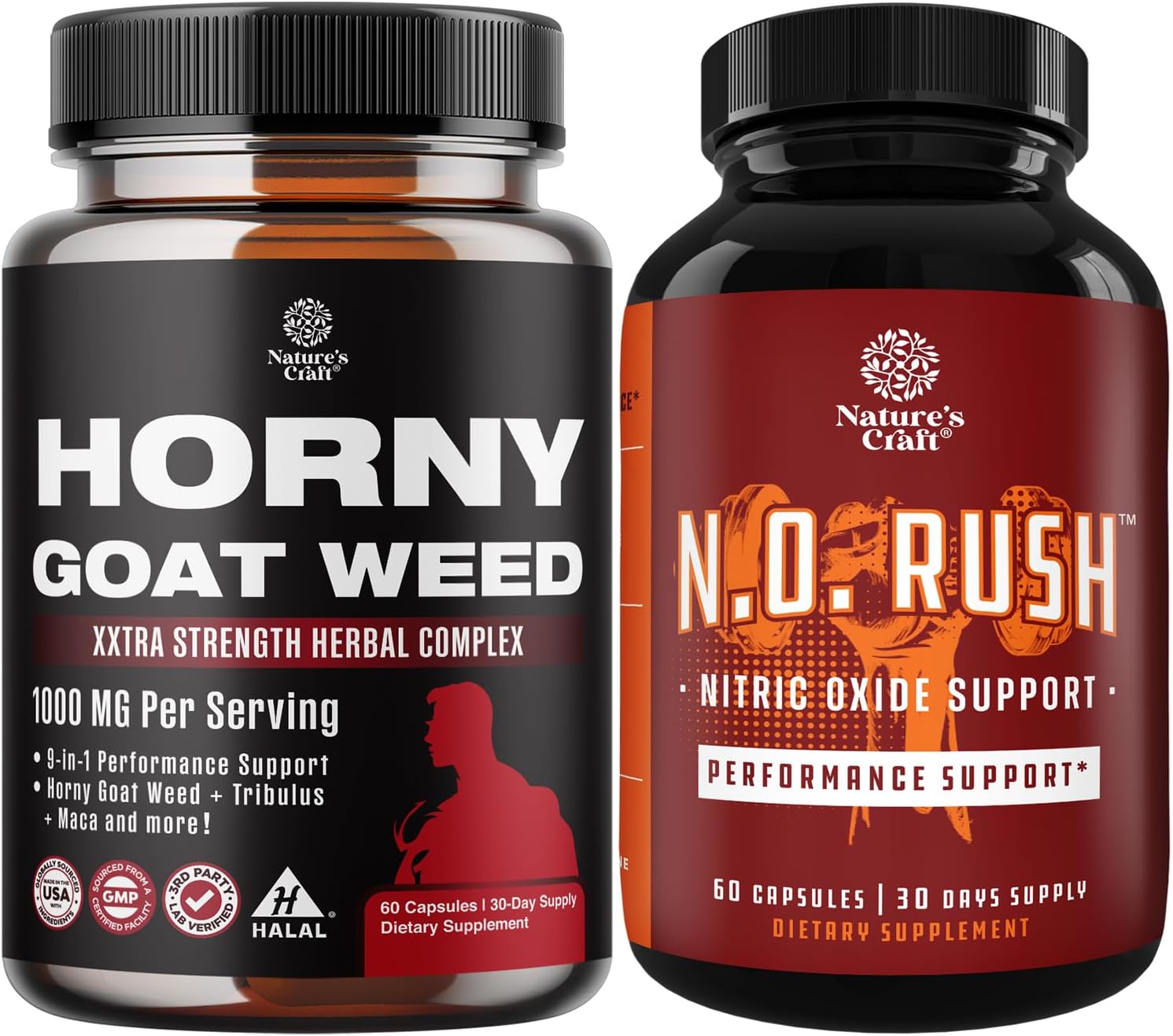 Horny Goat Weed Extract Complex with Nitric Oxide Supplement for Men - Tribulus, Saw Palmetto, L-Arginine, Tongkat Ali, and Beet Root - Energizing Pills