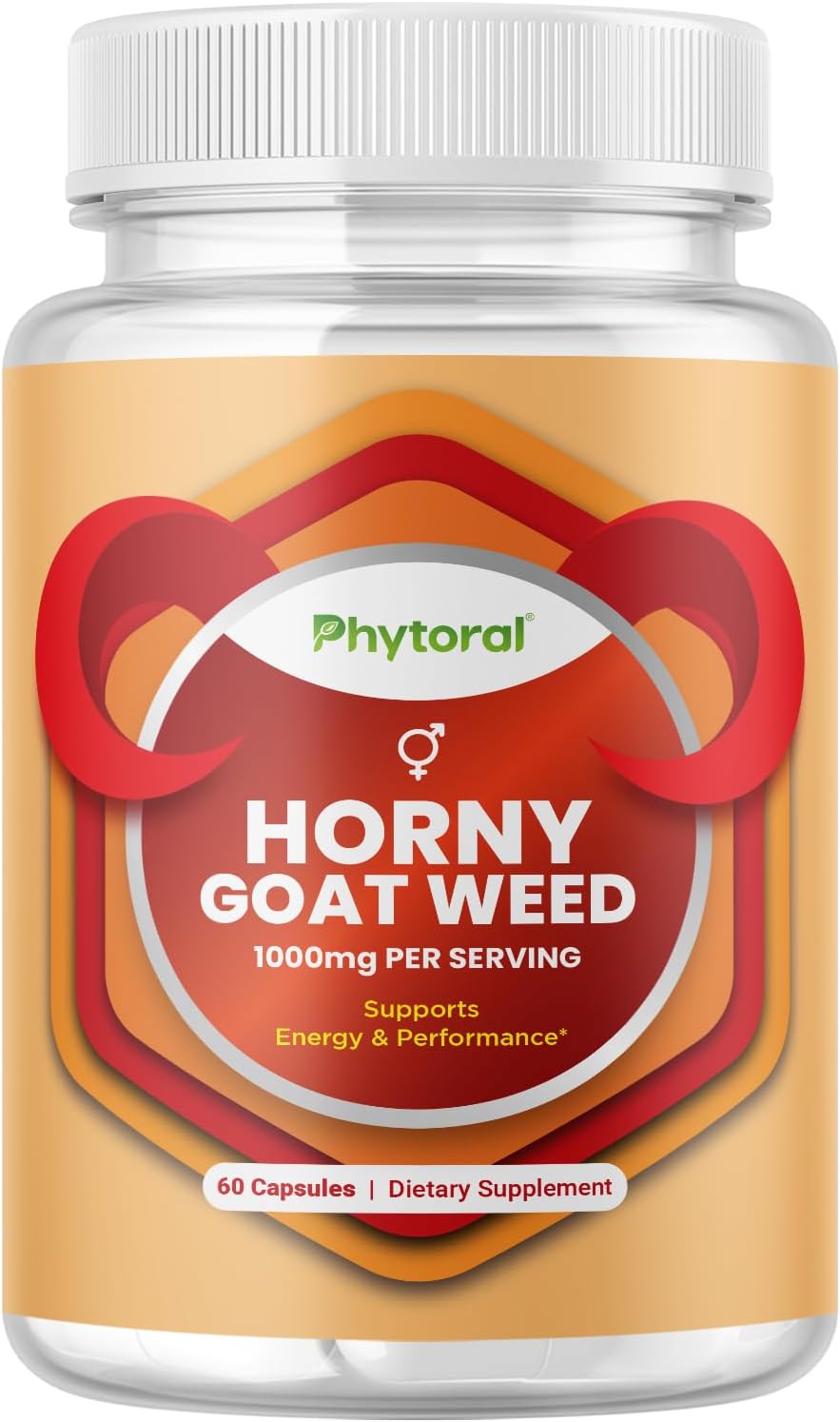 Horny Goat Weed Extract with Maca Powder for Immune Support and Stamina - Energy Booster for Men and Women - 60 Capsules