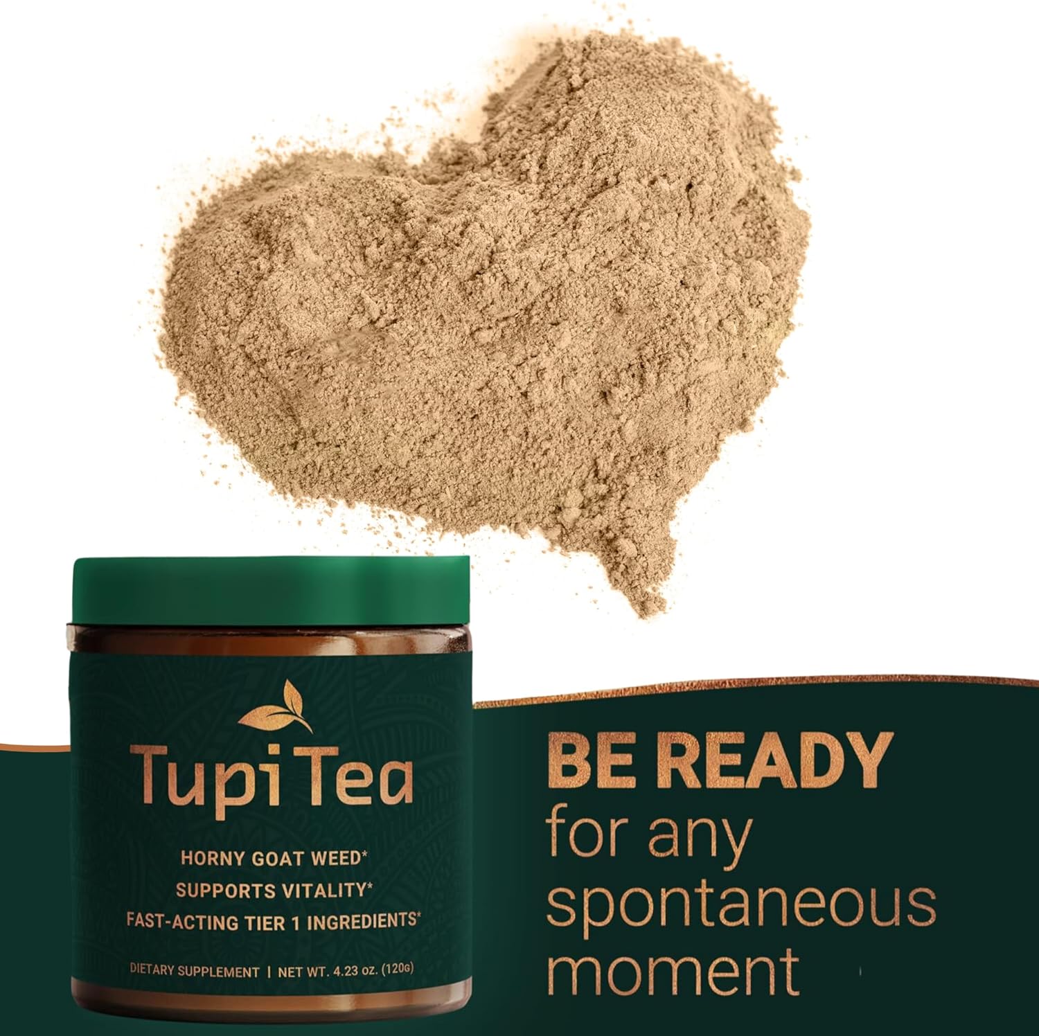 Horny Goat Weed Powder with Maca Root, Tribulus Terrestris & Muira Puama for Energy Boost & Wellness Support