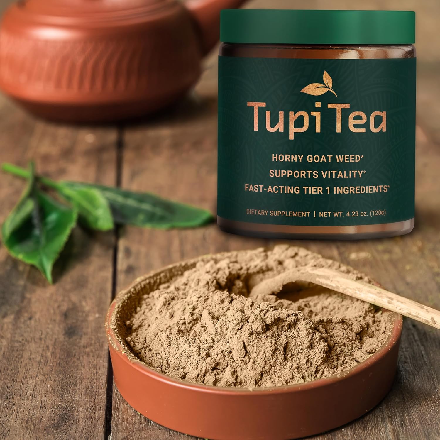 Horny Goat Weed Powder with Maca Root, Tribulus Terrestris & Muira Puama for Energy Boost & Wellness Support