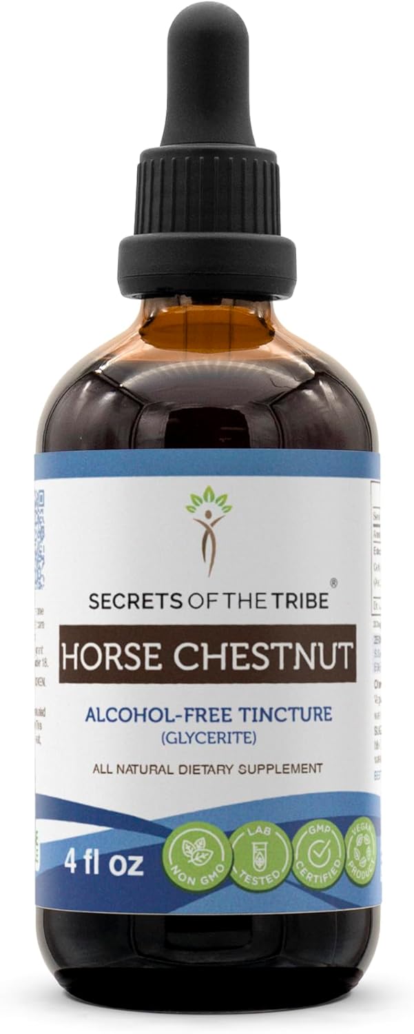 Horse Chestnut Alcohol-Free Liquid Extract 4 Fl Oz - Aesculus hippocastanum Dried Nut Tincture Supplement by Secrets of the Tribe