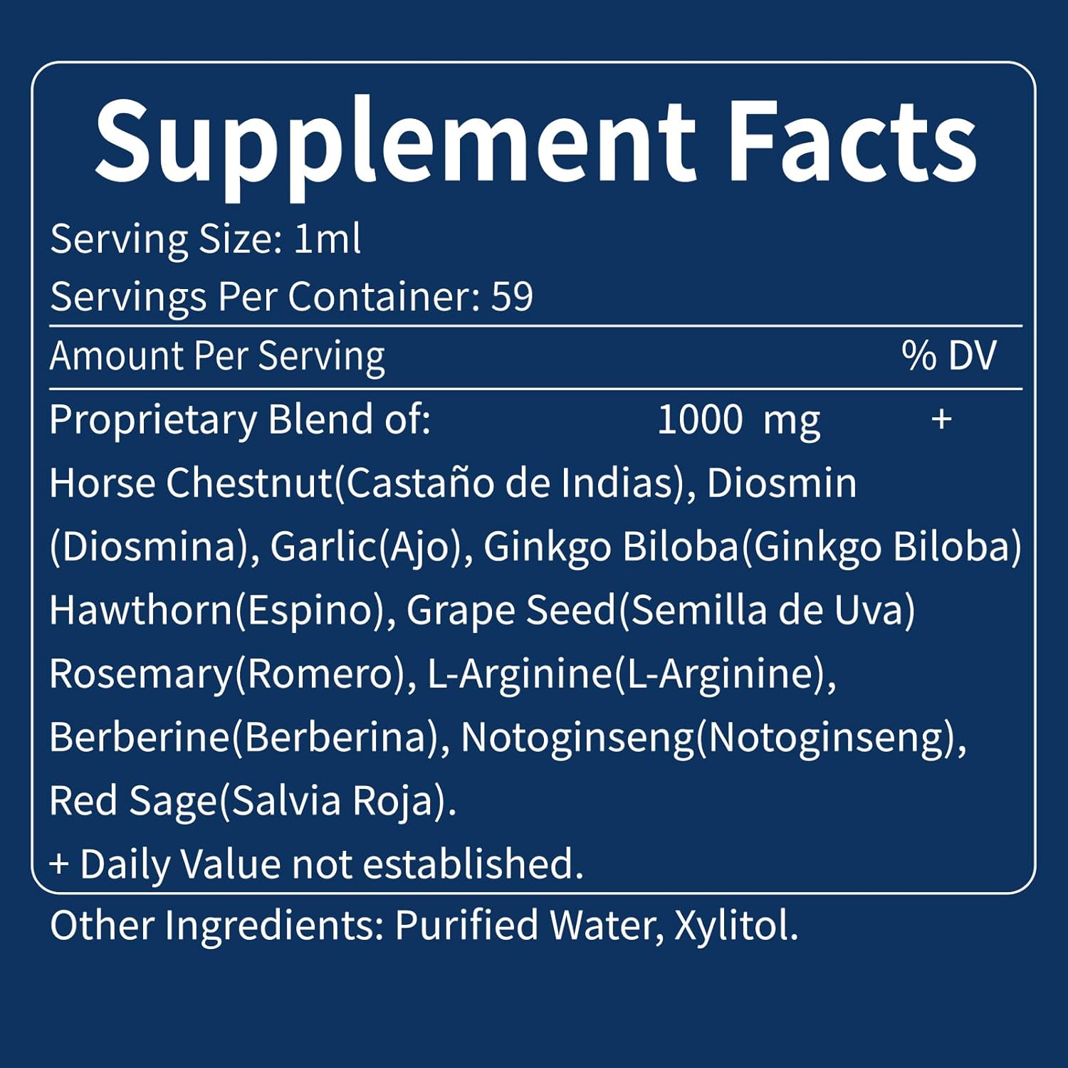 Horse Chestnut & Diosmin Liquid Drops for Circulation & Varicose Veins - Nitric Oxide Supplement for Heart Health - 2 oz