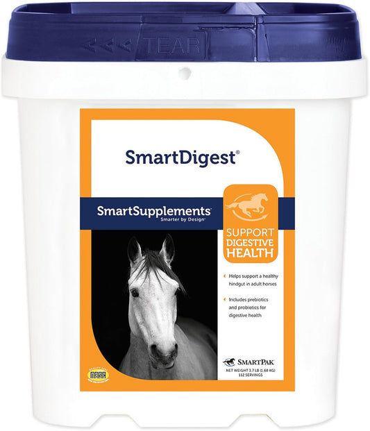 Horse Digestive Health Supplement with Probiotics and Prebiotics, 56 Servings, 1.85 lb - SmartPak SmartDigest