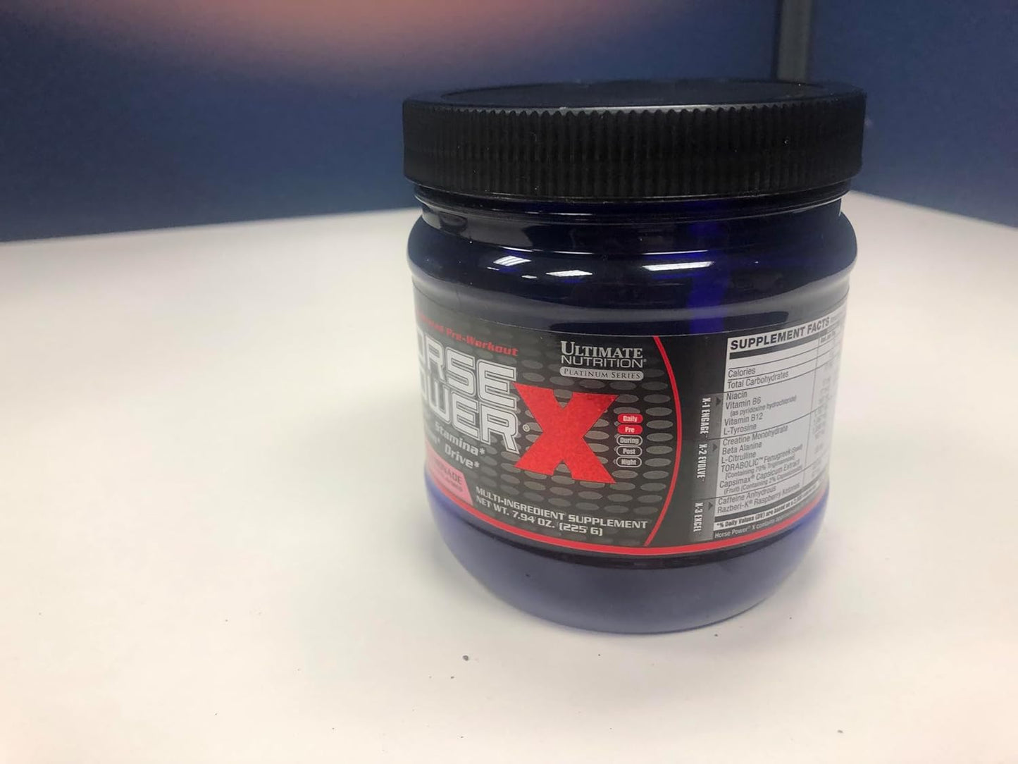 Horse Power X Concentrated Pre Workout Supplement with Creatine and Vitamin B12 for Strength Support, Pink Lemonade Flavor, 7.94oz