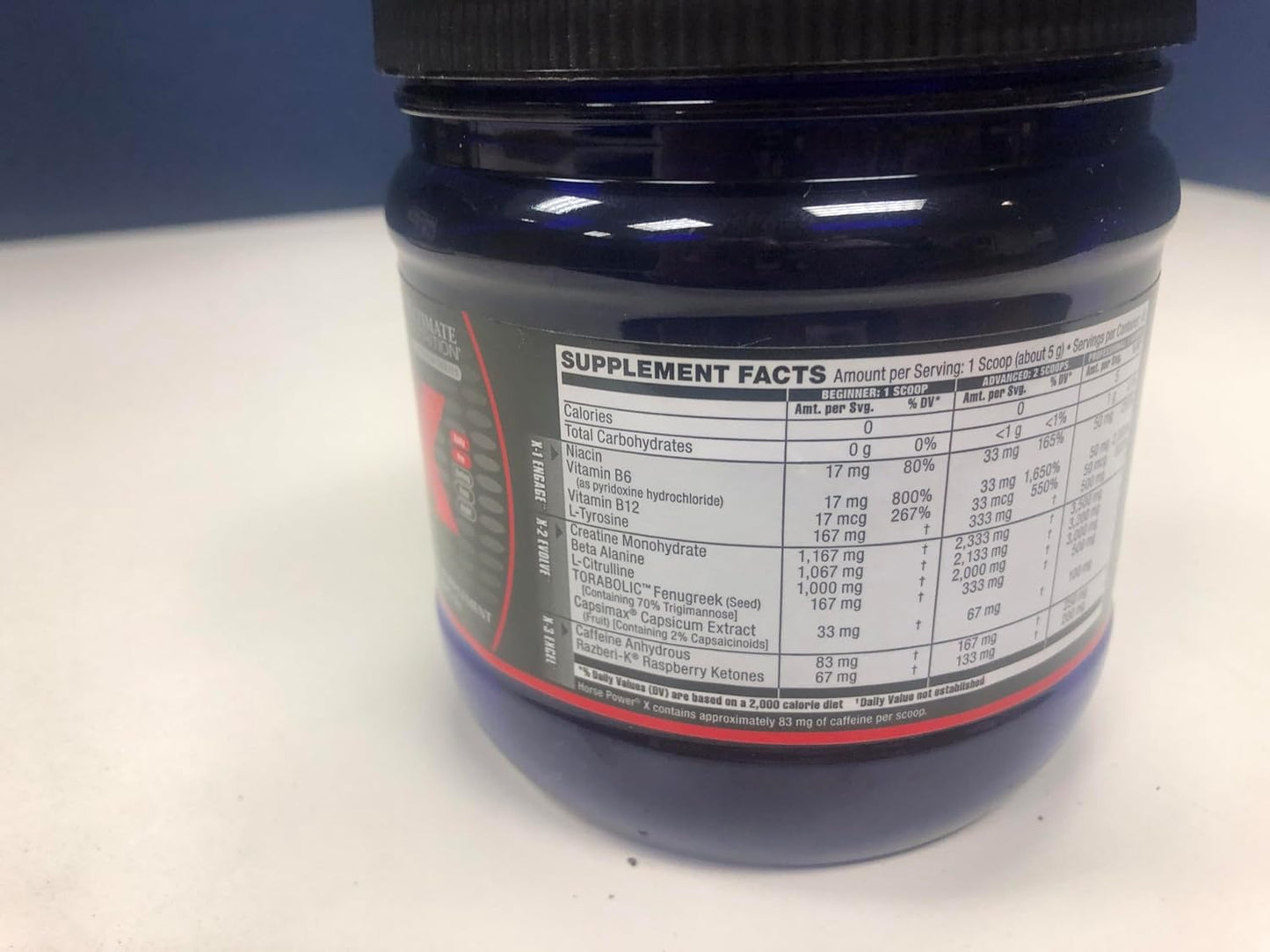 Horse Power X Concentrated Pre Workout Supplement with Creatine and Vitamin B12 for Strength Support, Pink Lemonade Flavor, 7.94oz