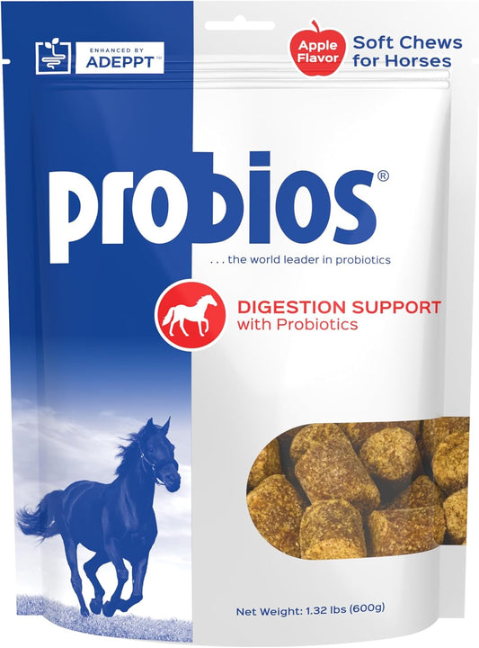 Horse Probiotic Soft Chews for Equine Digestion Support - Apple Flavor, 1.32 lbs