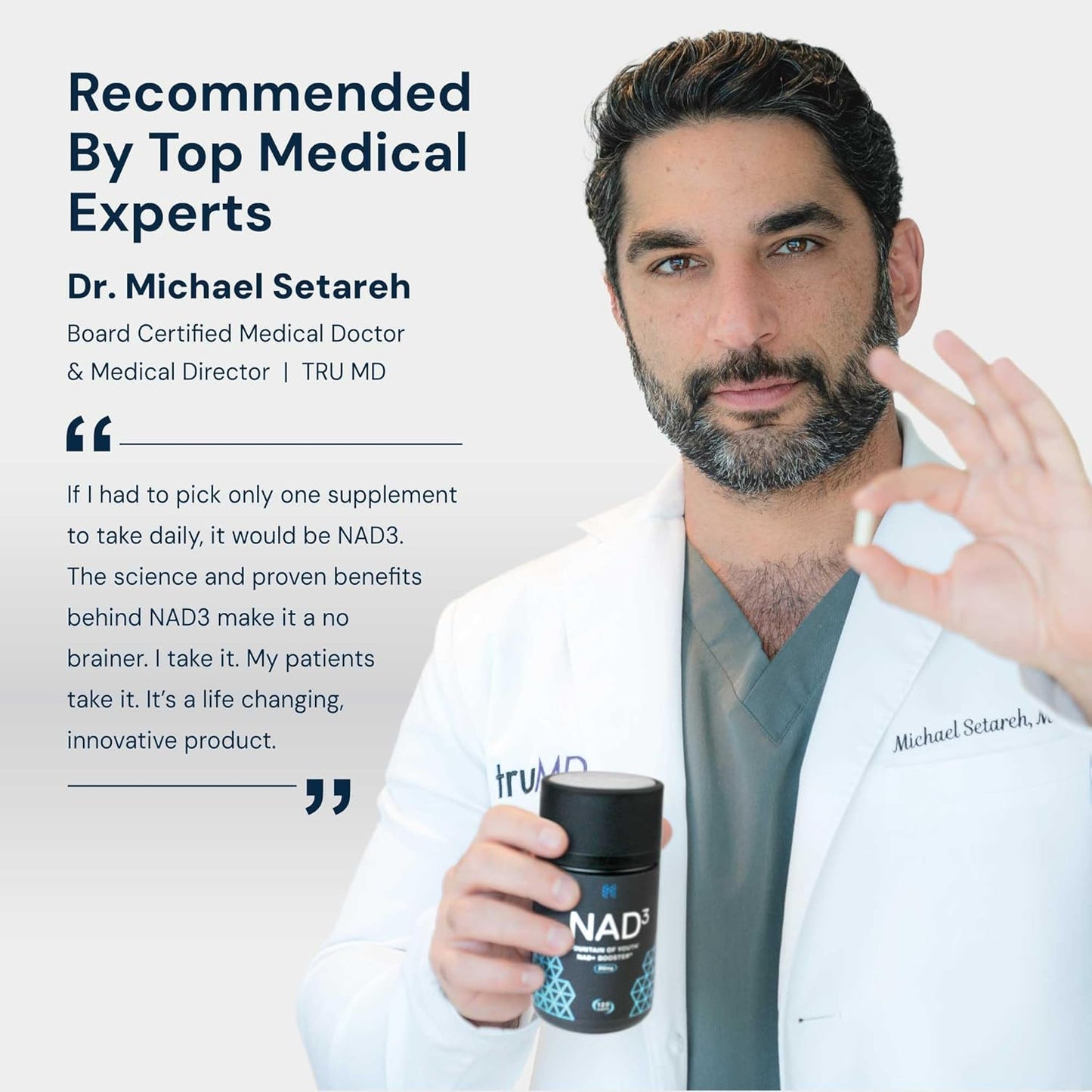 HPN NAD3 NAD+ Booster 2 Month Supply - Metabolic Repair - 120 Capsules