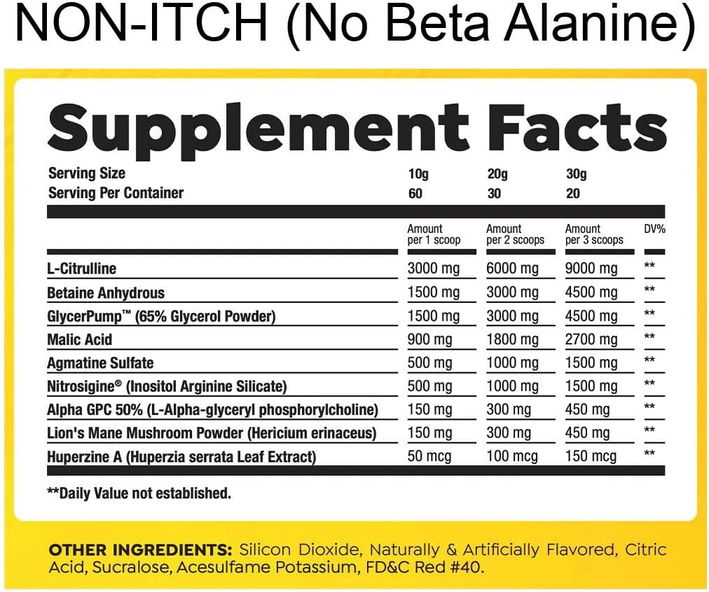 HTLT Supps Pre-Pump: Stim-Free Pre Workout Powder for Enhanced Performance | Nitric Oxide Booster with L-Citrulline, Alpha-GPC, & Nitrosigine | 40 Servings (Strawberry Margarita)