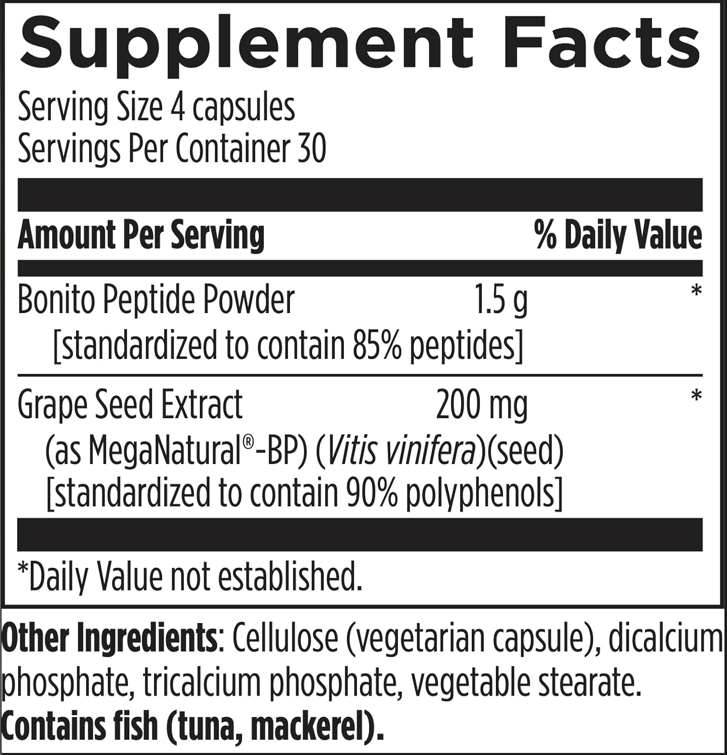 HTN Supreme Supplement - Cardiovascular Support with Bonito & Grape Seed Extract for Healthy Blood Pressure (120 Caps)