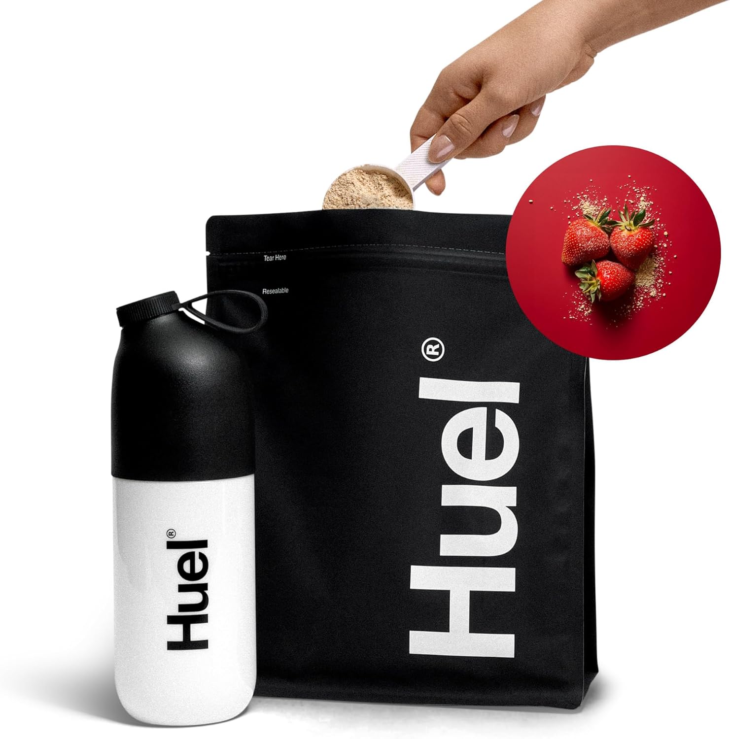 Huel Black Edition Strawberry Shortcake Vegan Protein Powder - 40g, Complete Meal with 27 Vitamins, Minerals, Gluten Free - 17 Servings